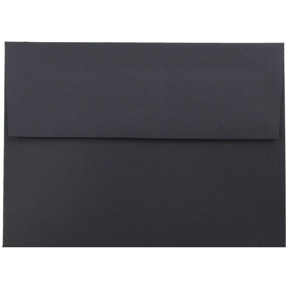 JAM Paper A6 Black Linen Gold Foil Lined Invitation Envelopes