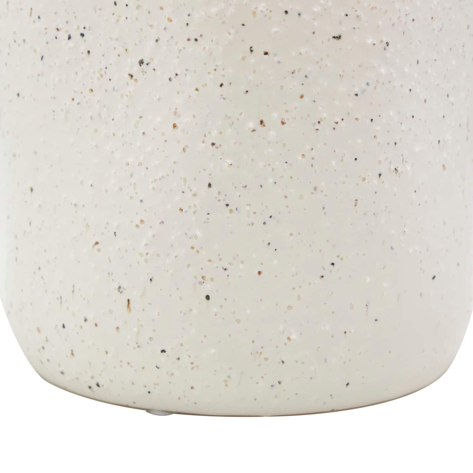 16" Cream Ceramic Abstract Wavy Vase with Textured Speckled Detailing