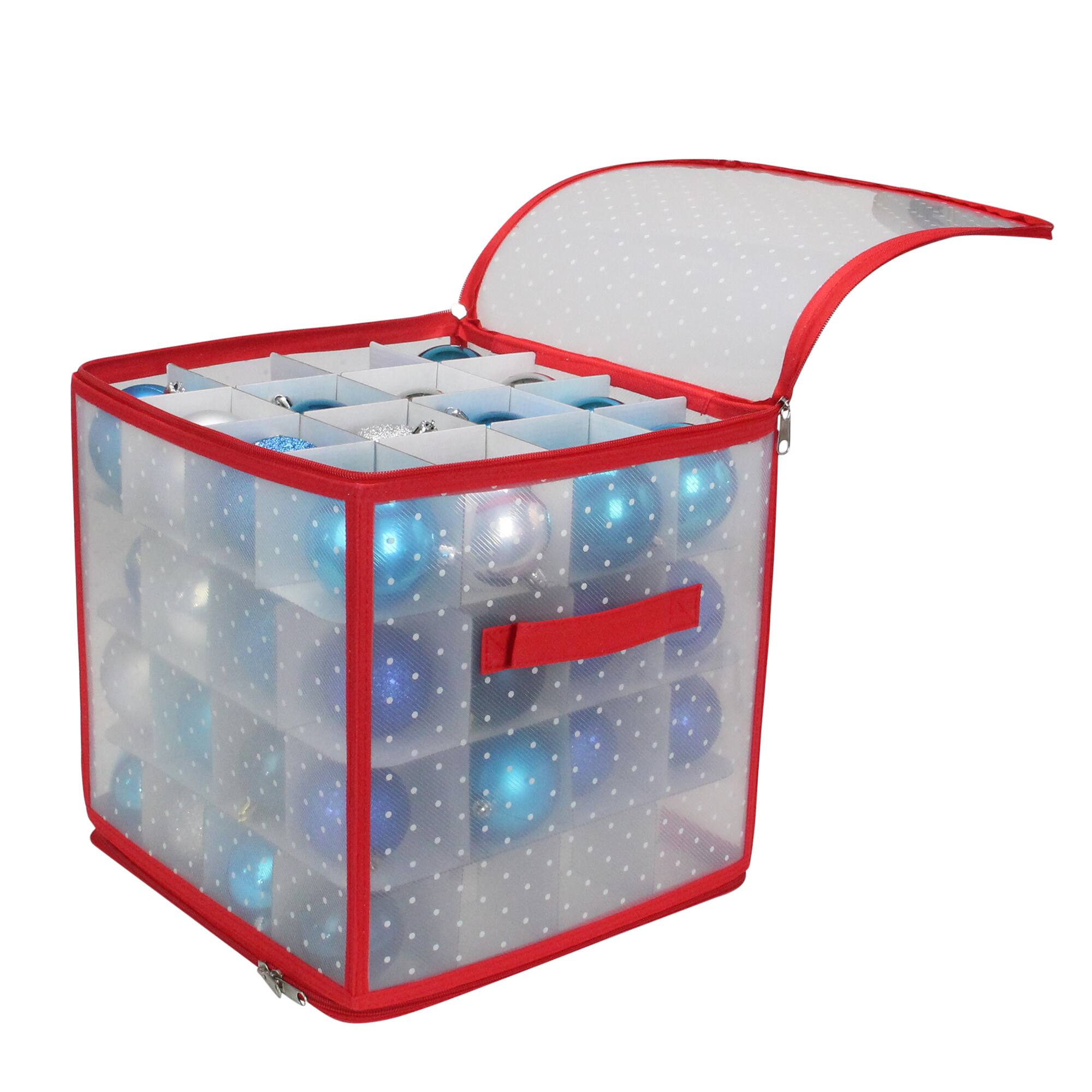 12.5" Transparent Zip-Up Christmas Ornament Storage Box