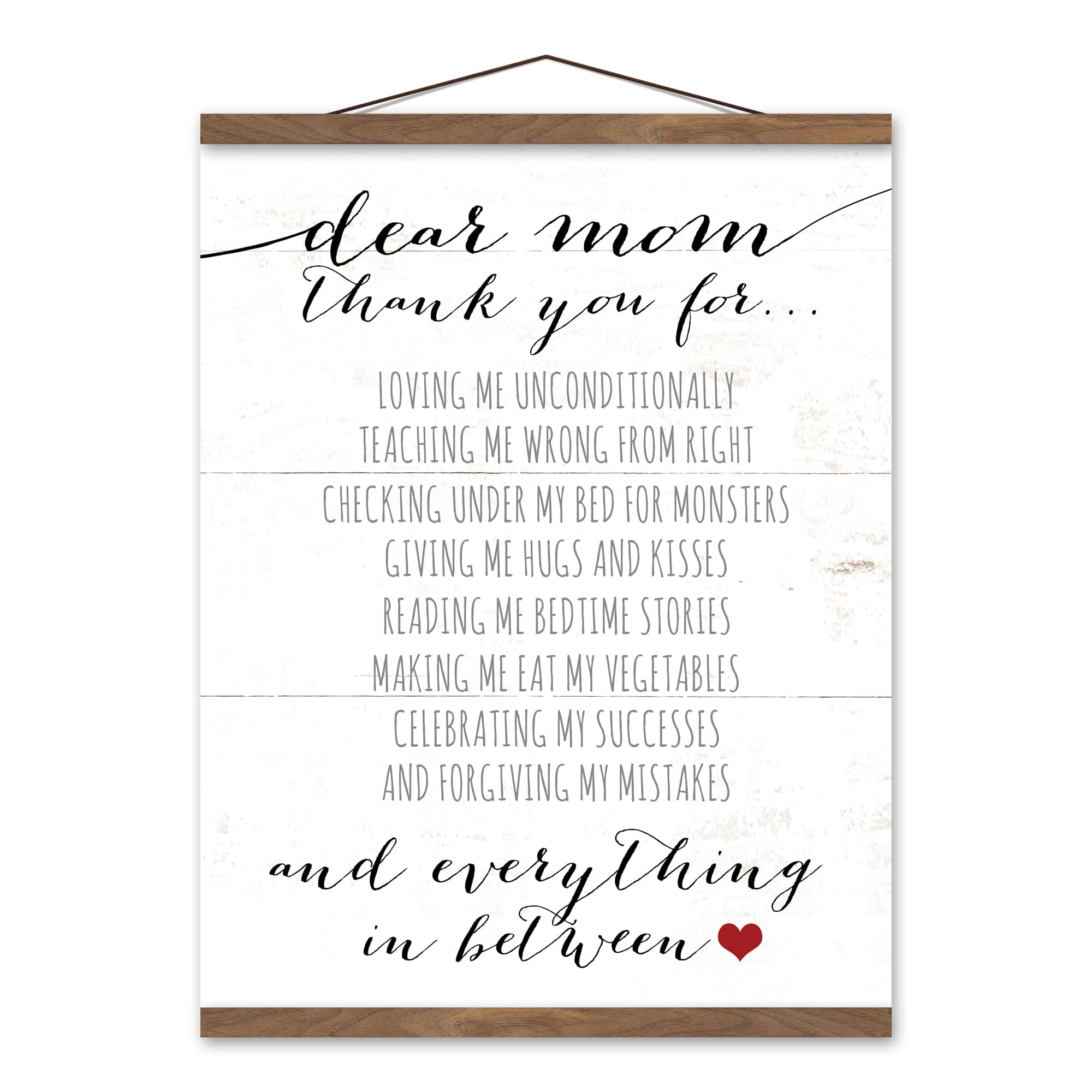 Thank You Mom Teak Hanging Canvas