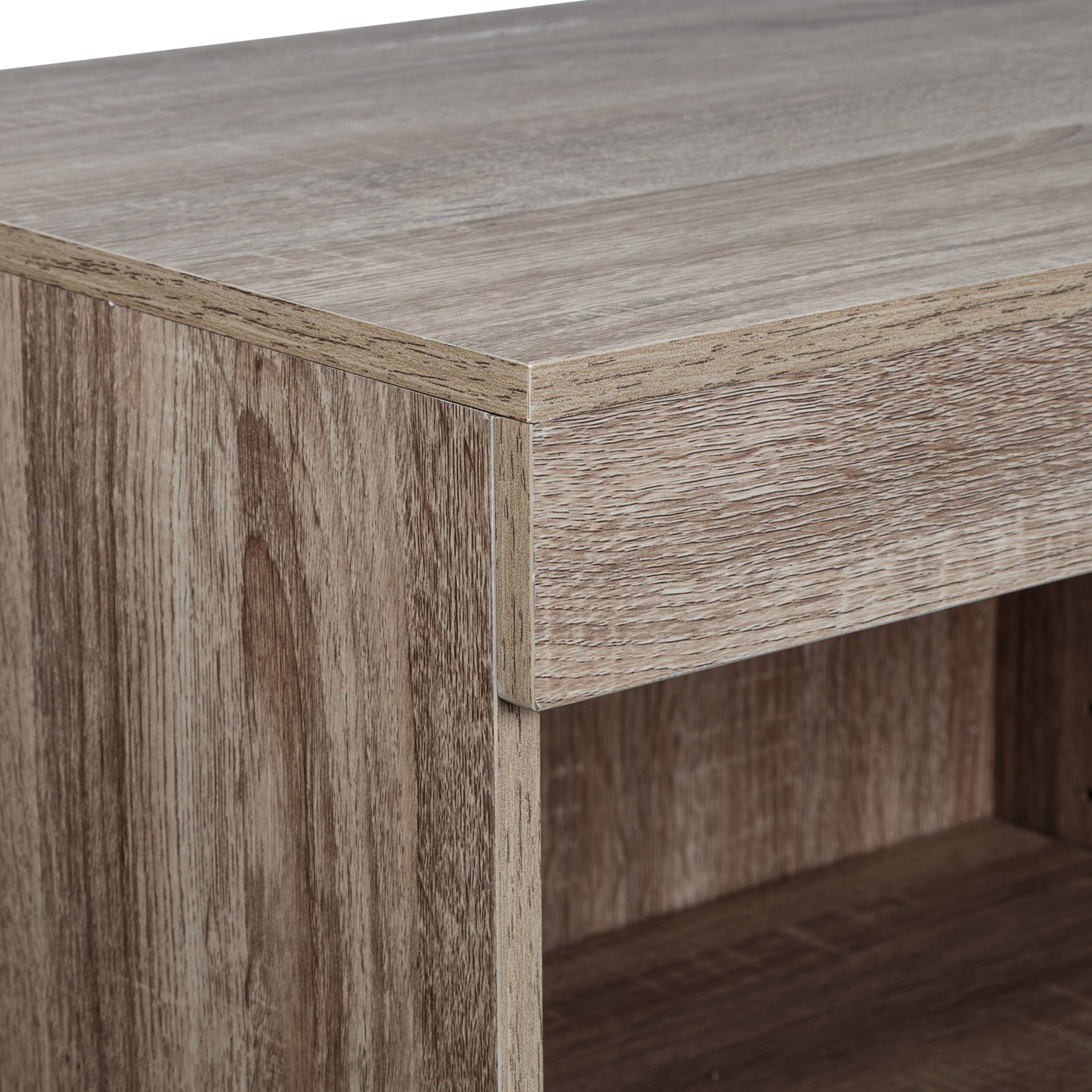 Honey Can Do Brown Freestanding Stackable Shelf Unit with 2 Shelves & Wood Finish