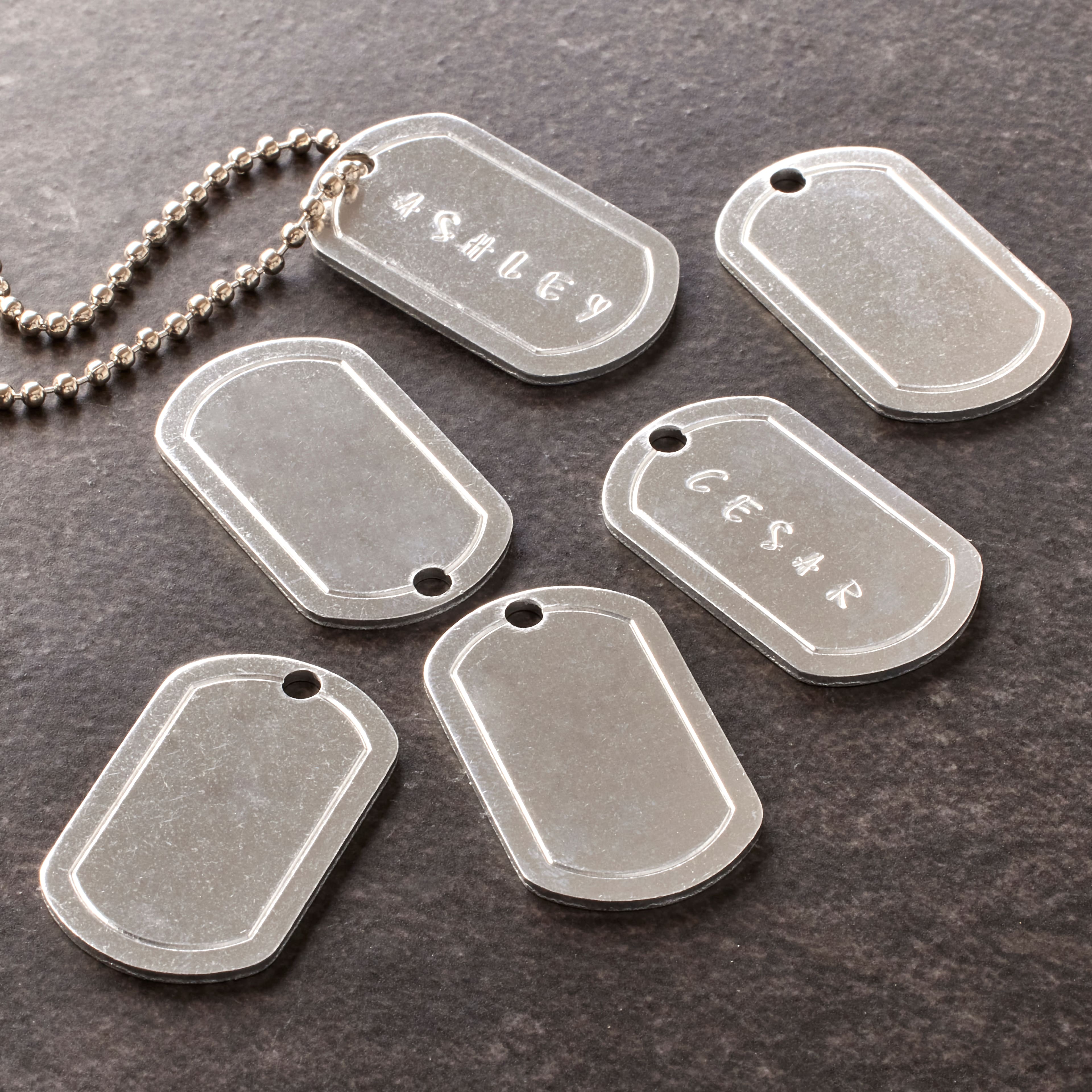 BLANK STAINLESS MILITARY DOG TAGS