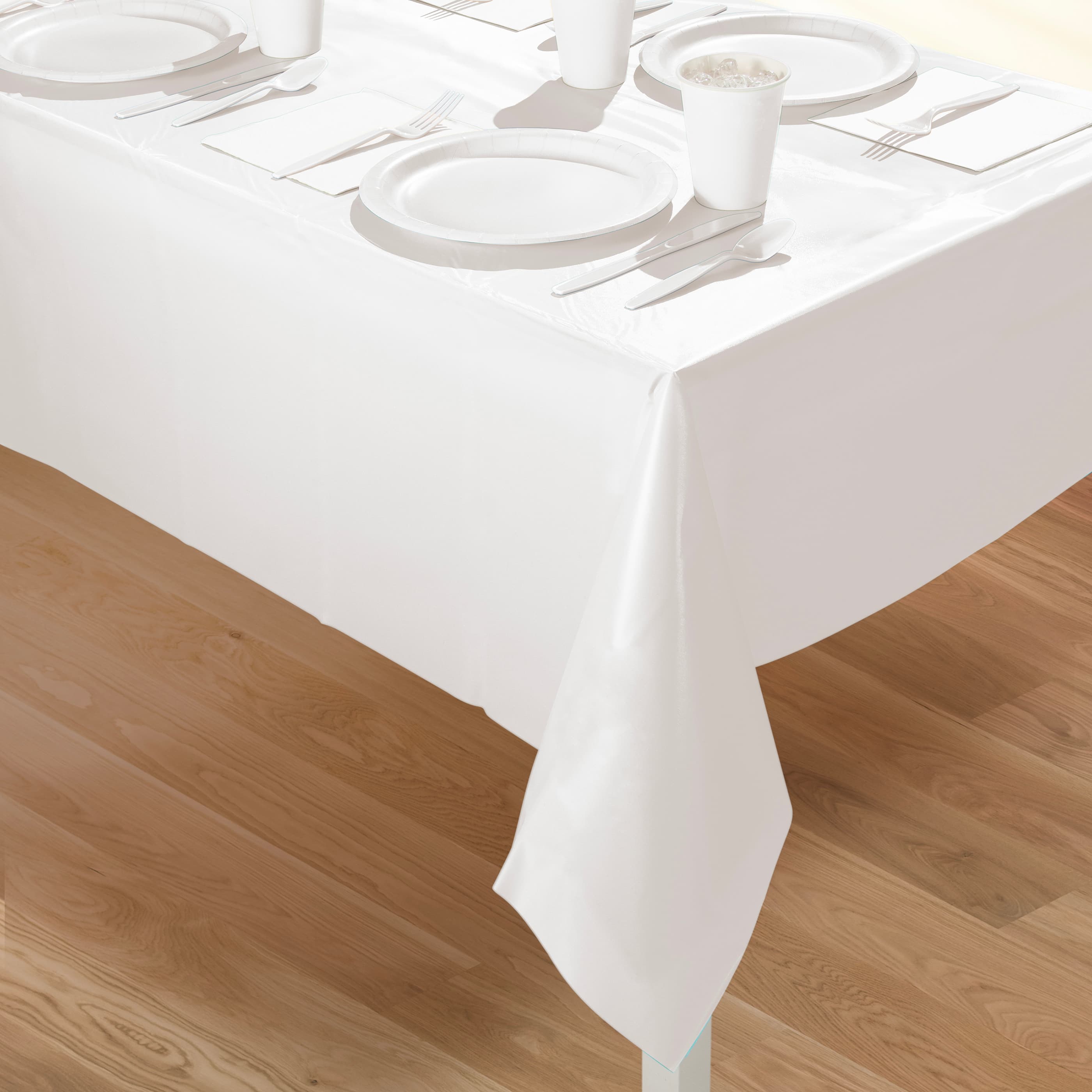 Hoffmaster 54&#x22; x 108&#x22; Plastic Tablecloth