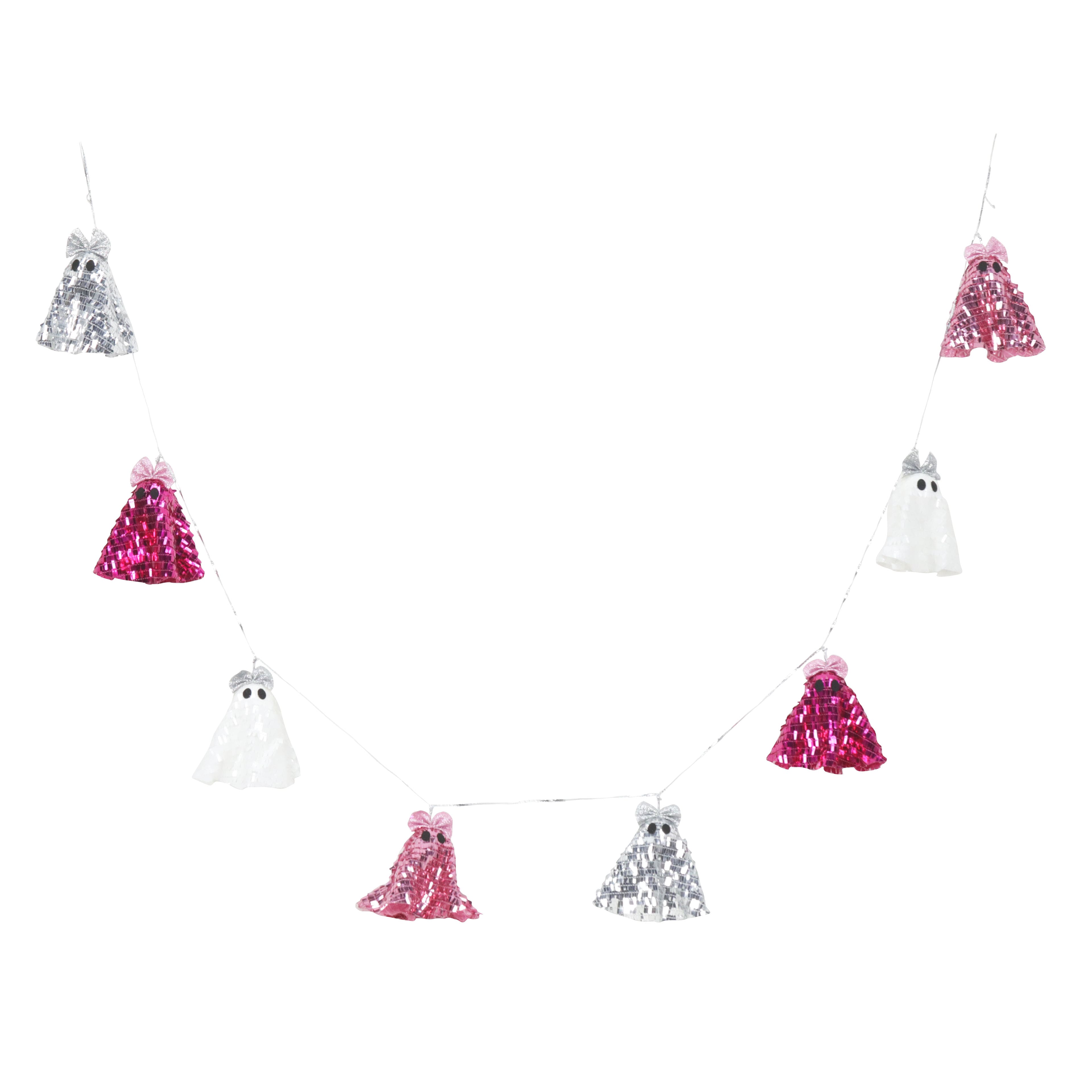 6ft. White &#x26; Hot Pink Disco Ghost Garland by Ashland&#xAE;