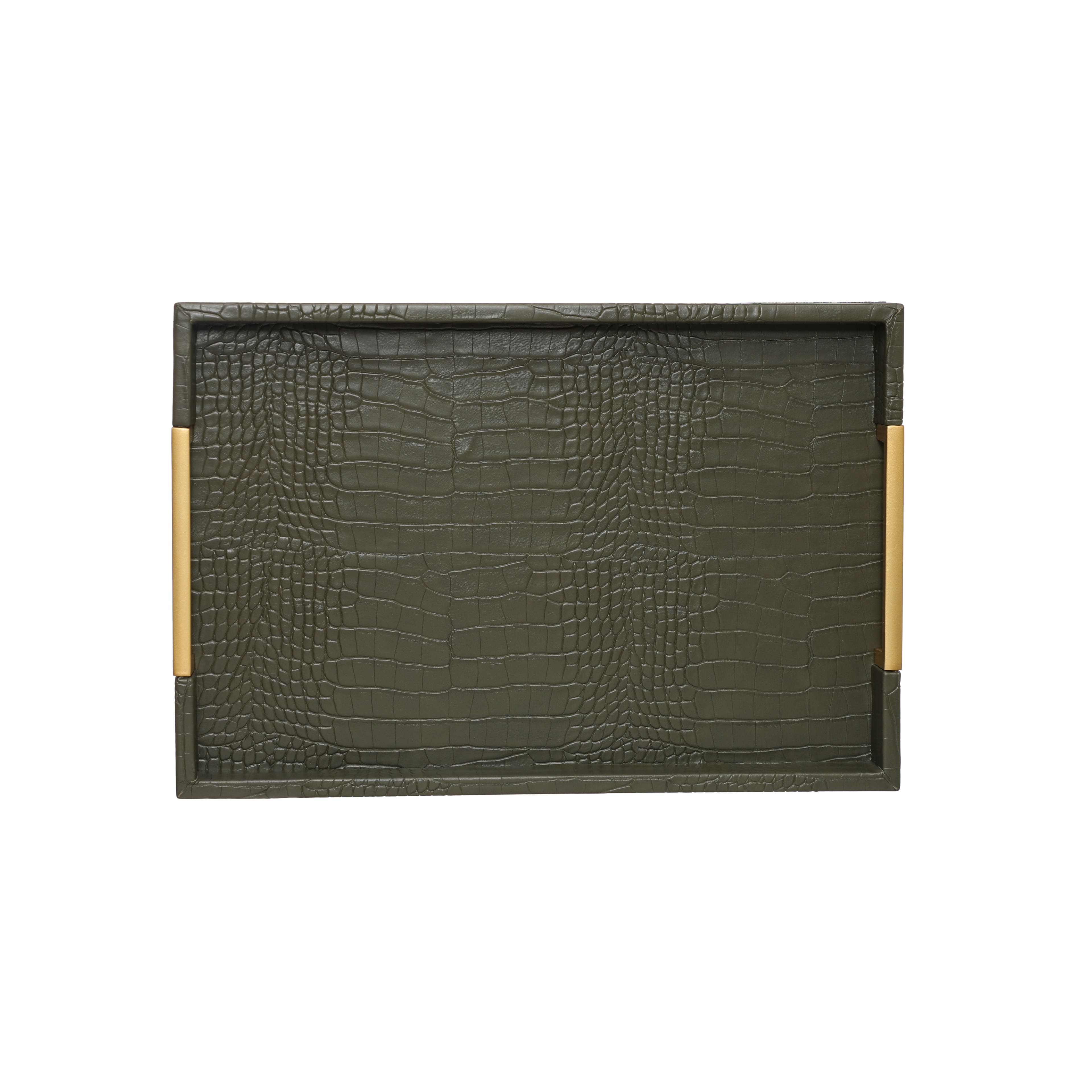 15.5" Green & Brass Decorative Tray by Ashland® 10769726