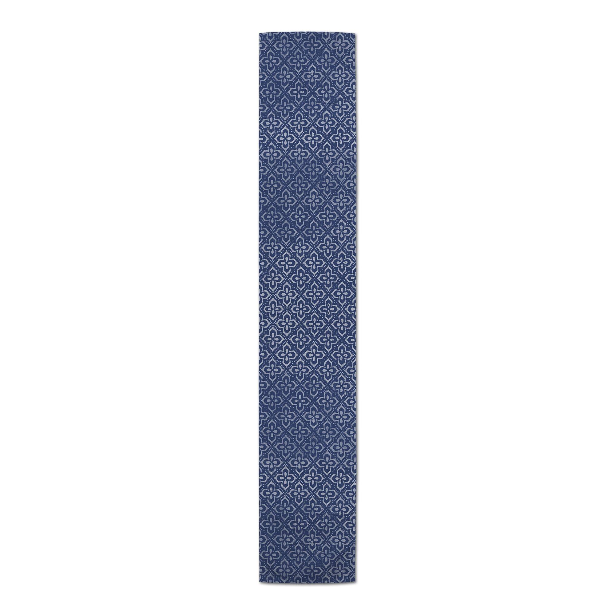 Navy Quatrefoils Outdoor Table Runner