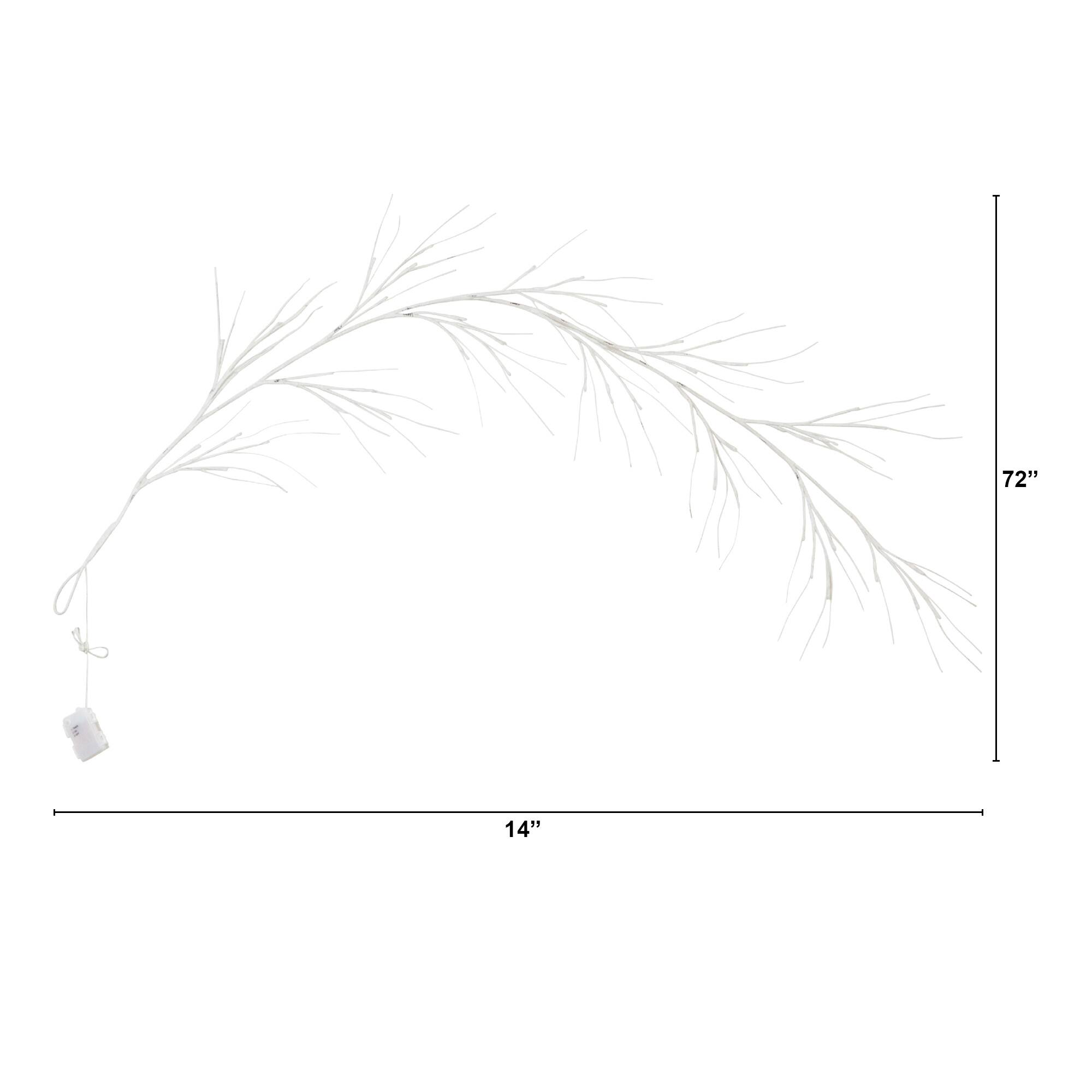 6ft. Artificial White Birch Warm White LED Pre-Lit Garland