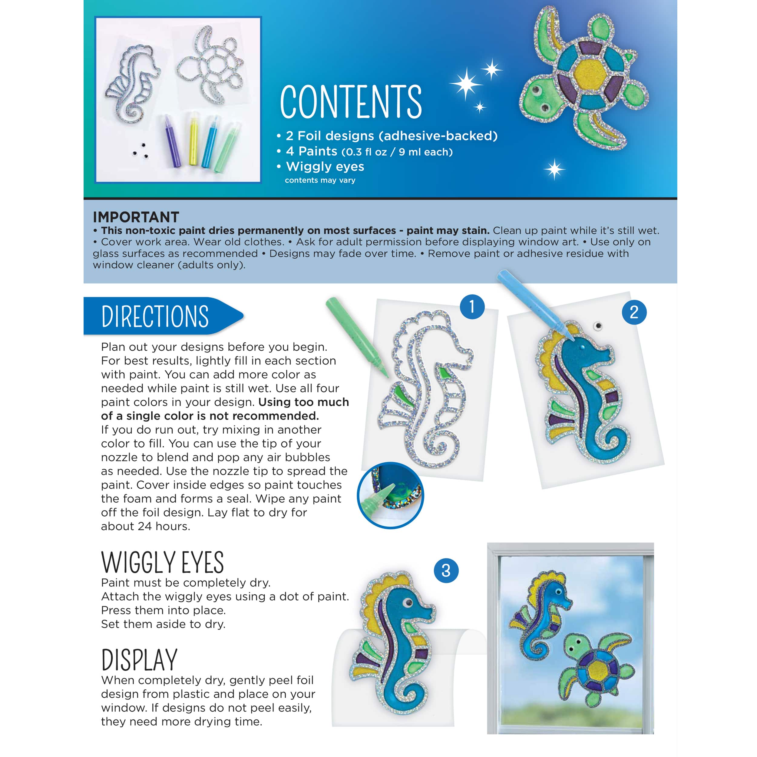 12 Pack: Creativity for Kids&#xAE; Ocean Friends Window Art Craft Kit