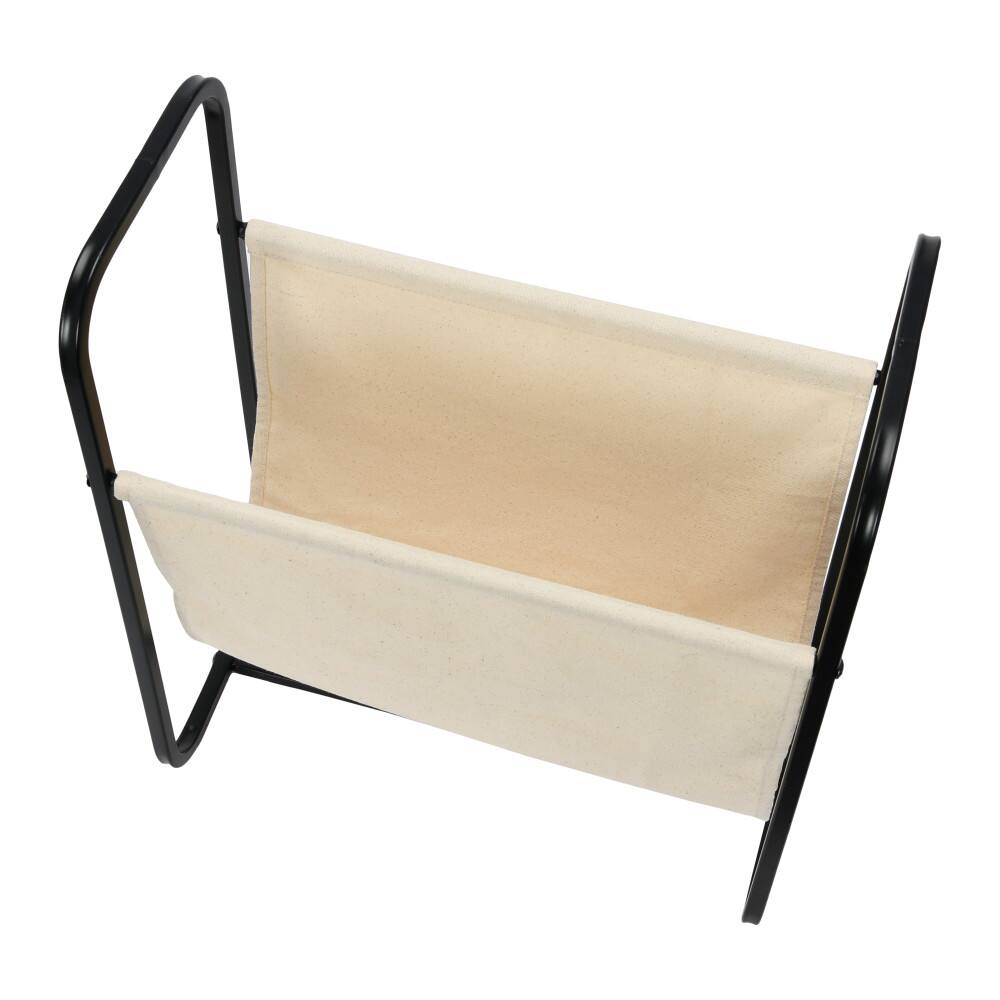 Household Essentials 20&#x22; Canvas &#x26; Metal Magazine Rack