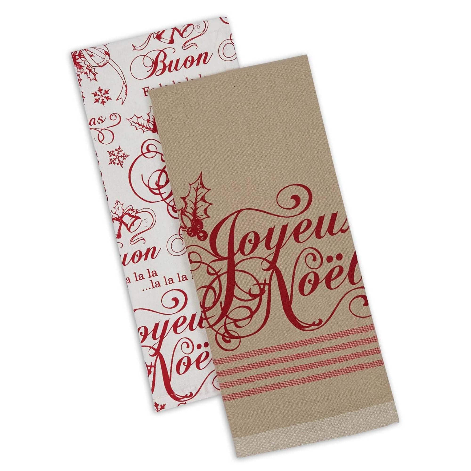 DII® Assorted Joyeux Noel Dishtowel Set