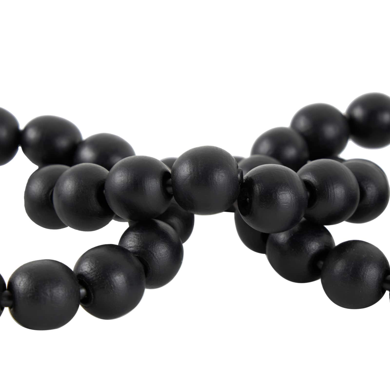 20" Black Wood Chain Beaded 8 Link Sculpture