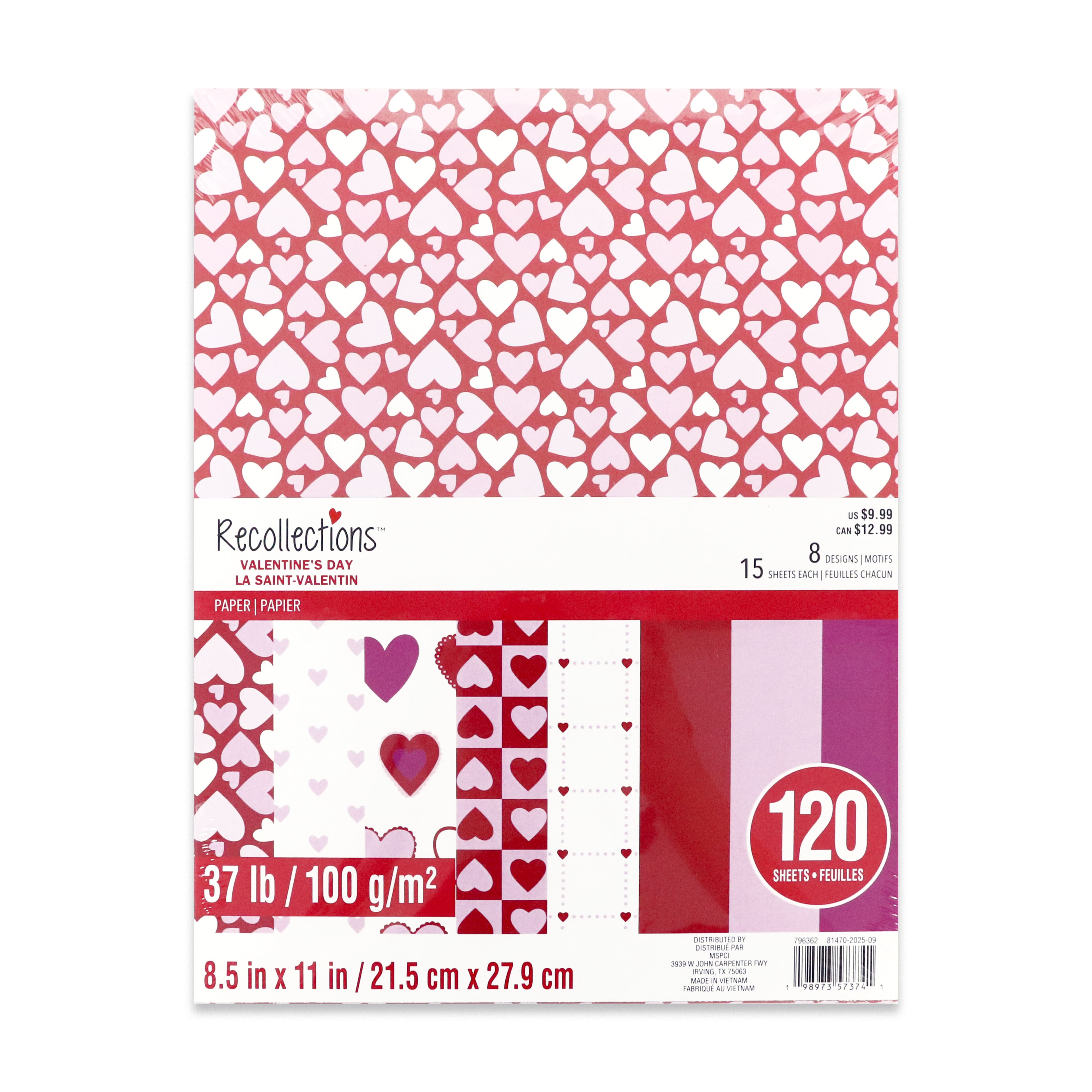 Valentine's Day 8.5" x 11" Paper Pad by Recollections™, 120 Sheets