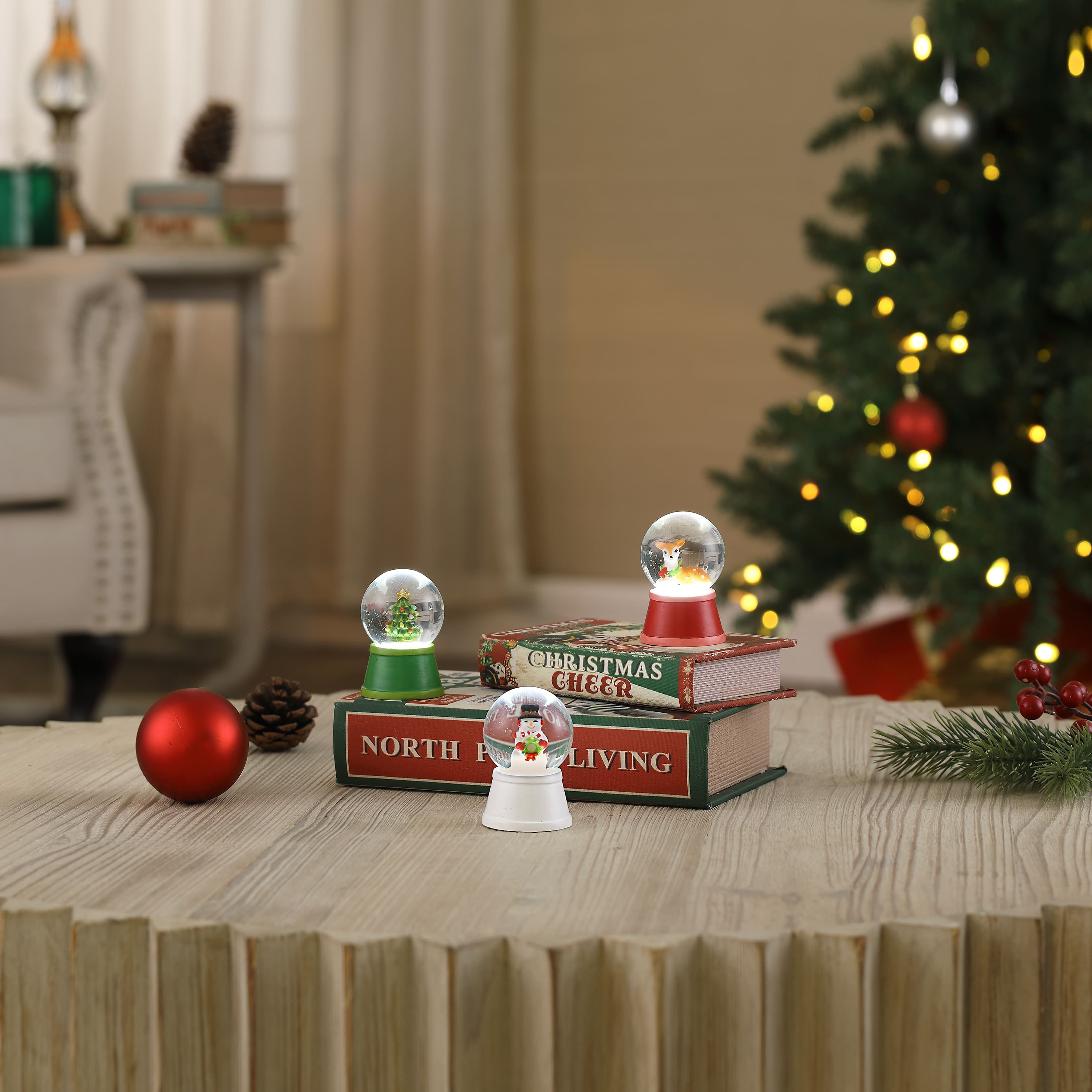 Mr. Christmas Mini Lit Snow Globes Set