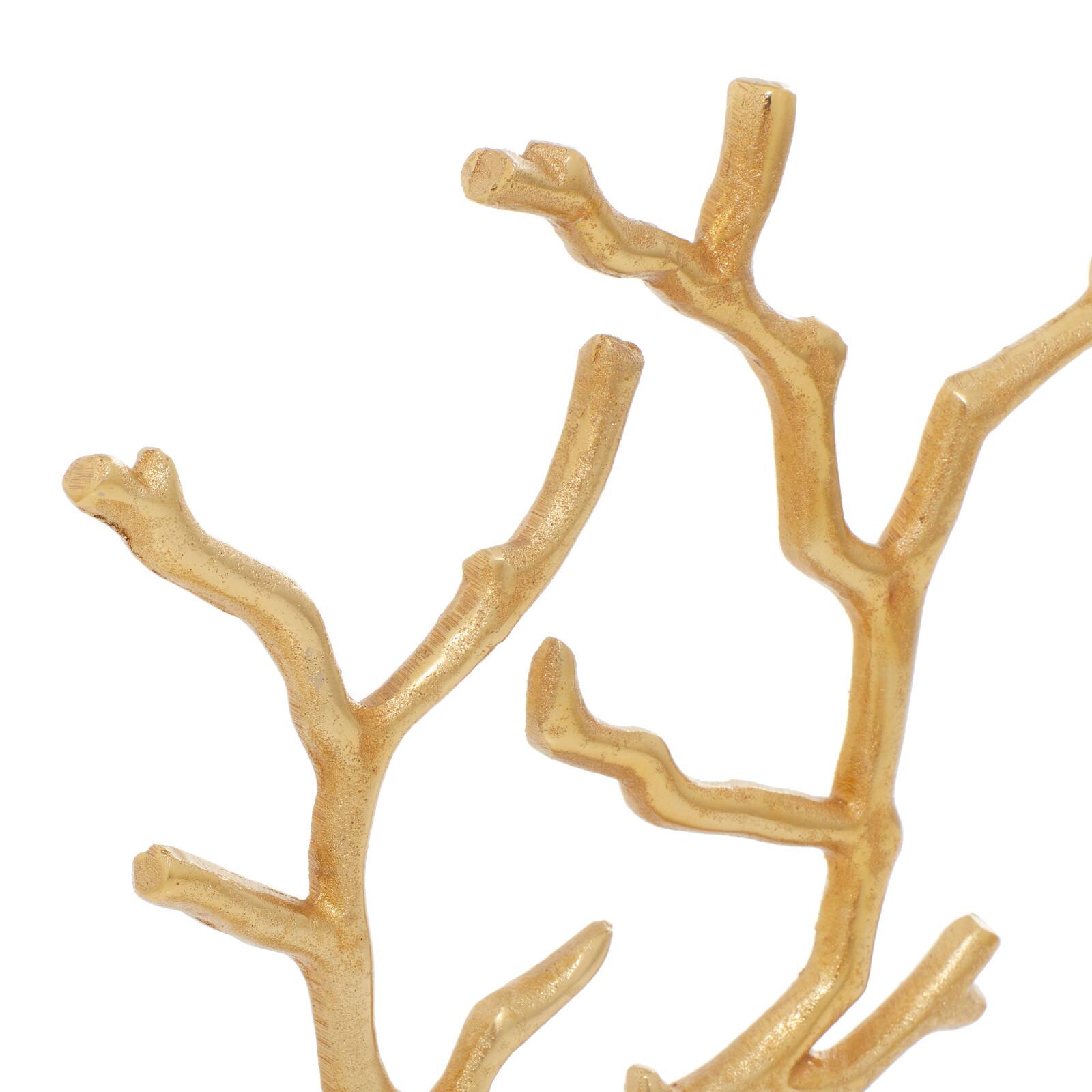 Gold Marble and Aluminum Modern Jewelry Stand, 13" x 9" x 3"