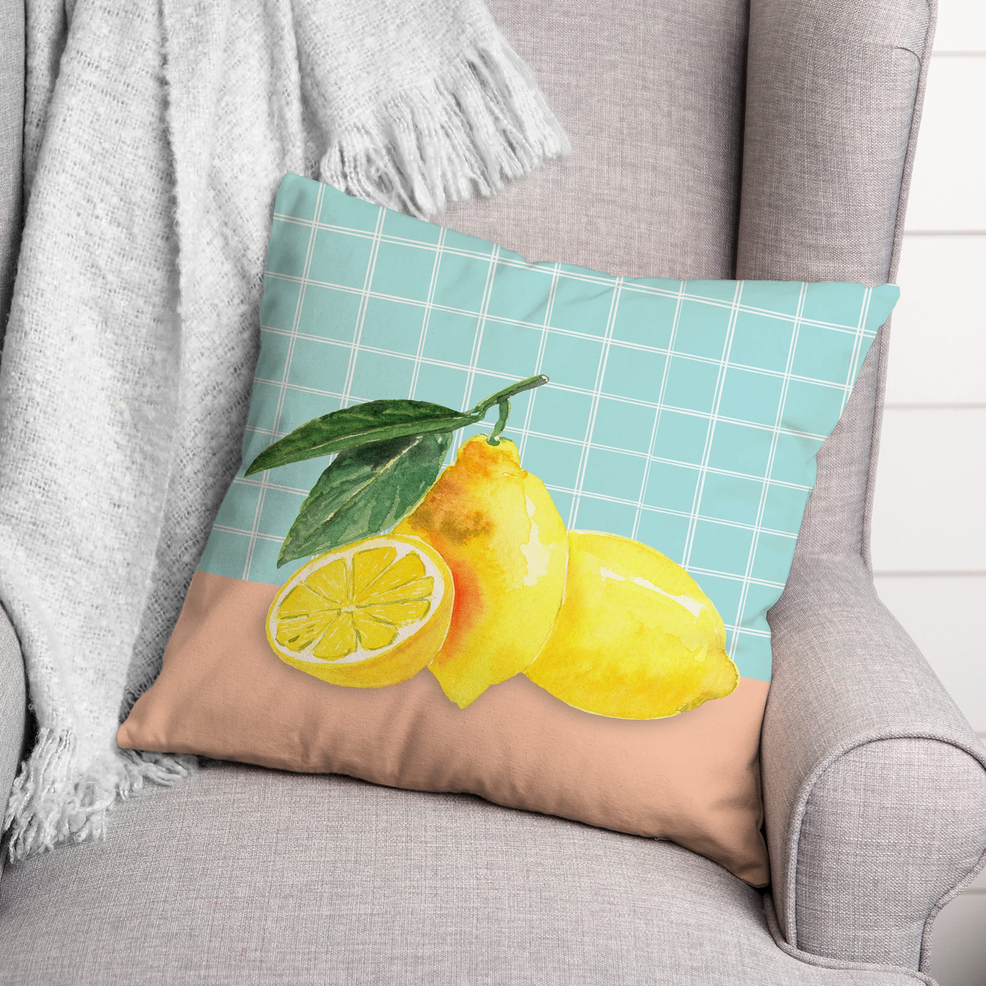 Lemon Still Life Throw Pillow