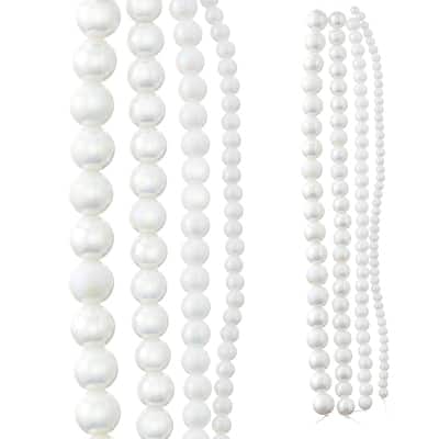 White Marble Glass Beads by Bead Landing™