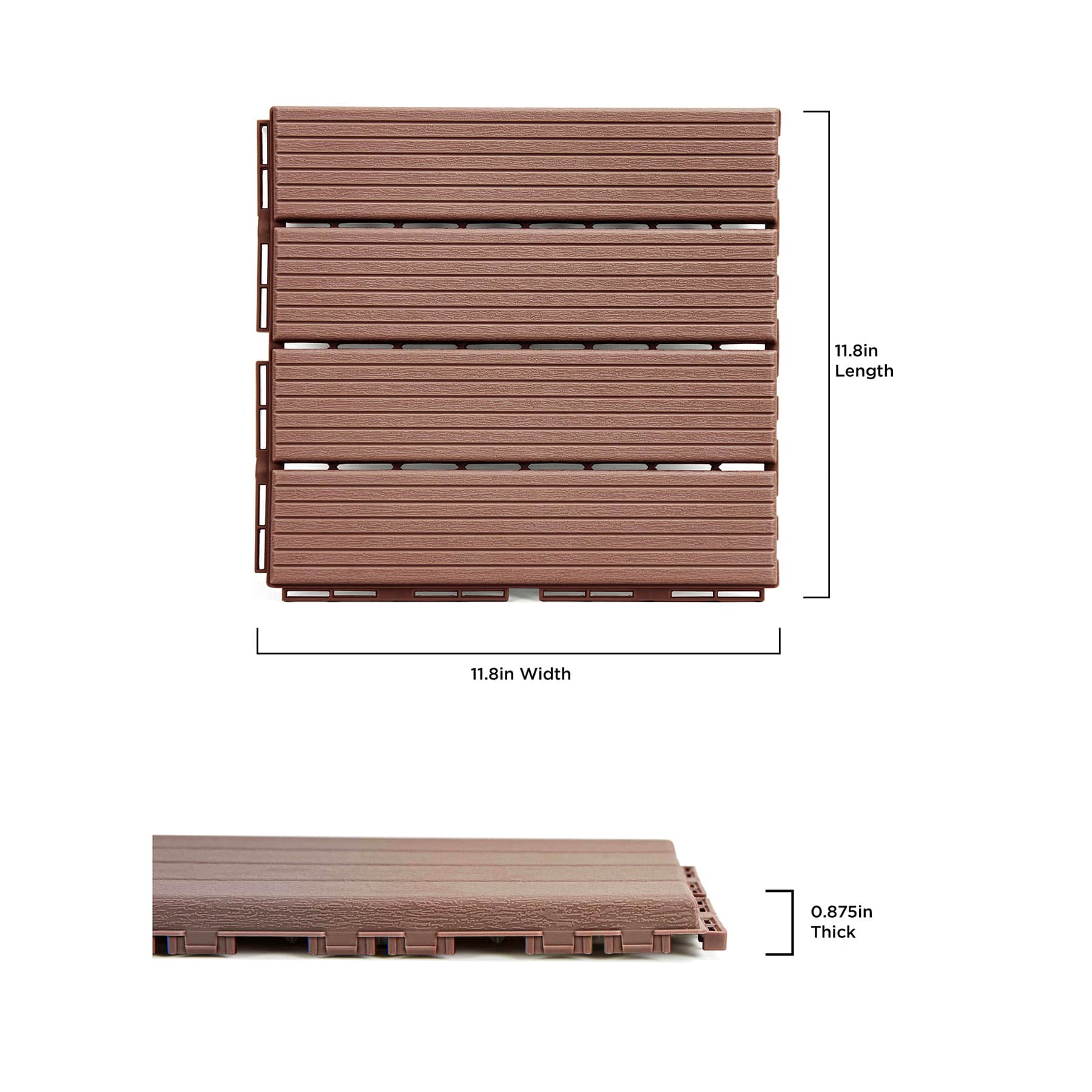 FloorPops Straight Groove Interlocking Deck Tiles, 9ct.