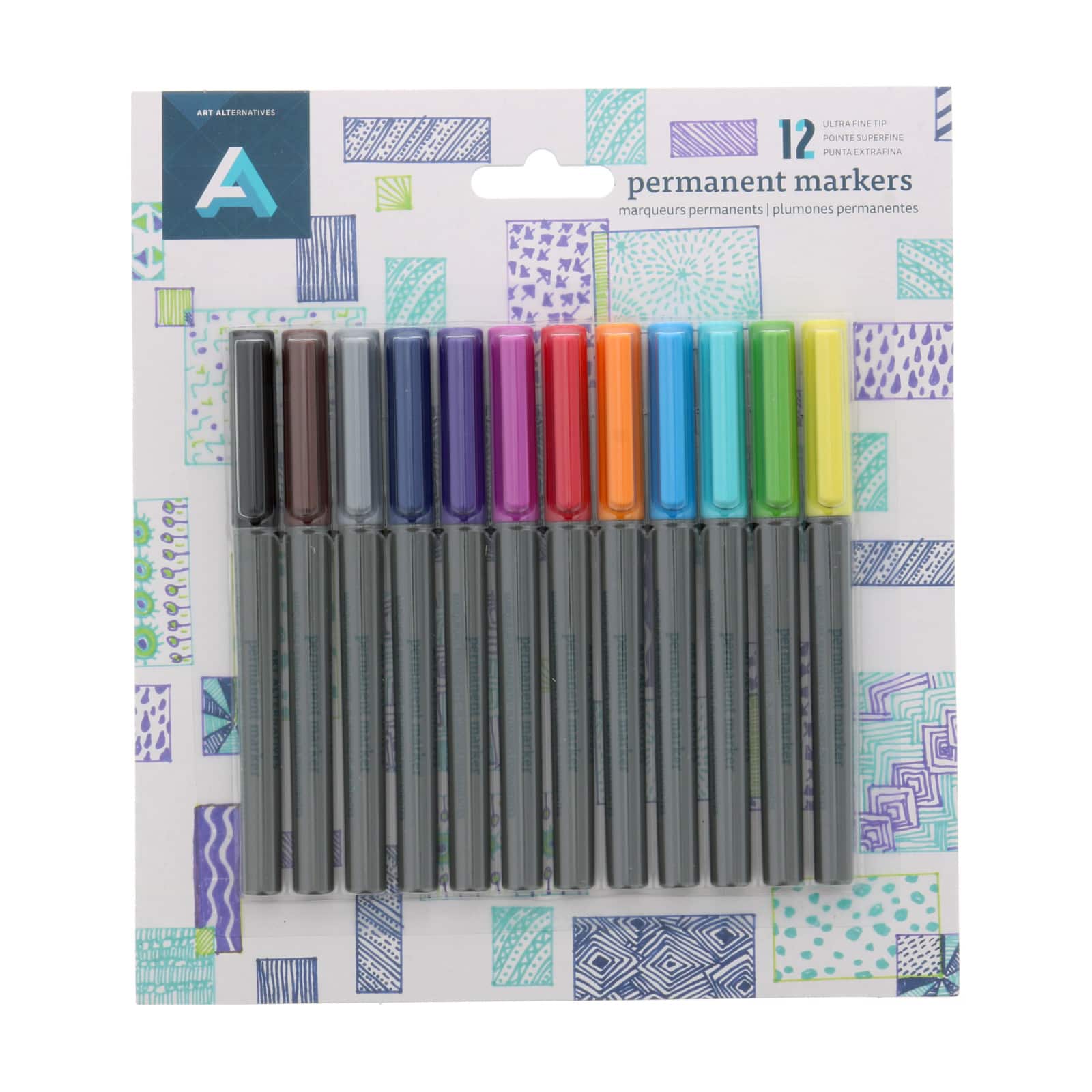 Colored Permanent Markers, 12 Colors - Set of 144