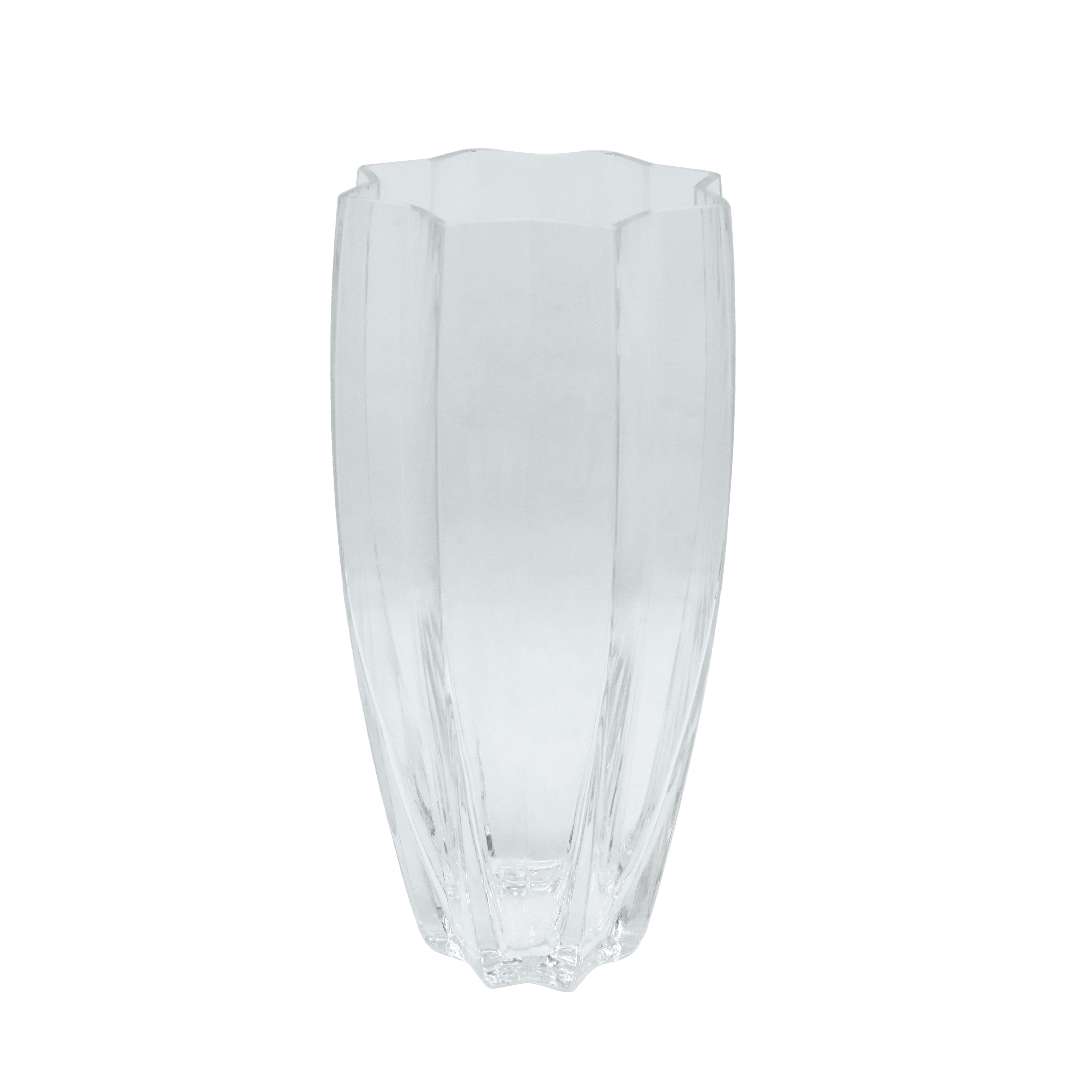 11.5" Clear Fluted-Edge Glass Vase by Ashland®