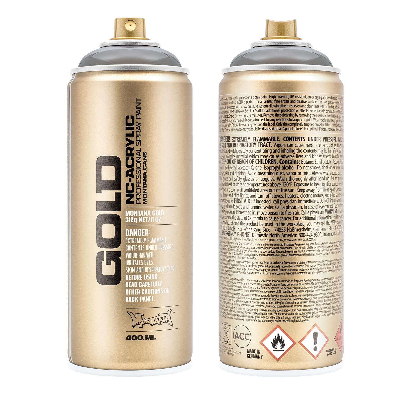Montana&#x2122; Cans GOLD Transparent Spray Paint, 400mL
