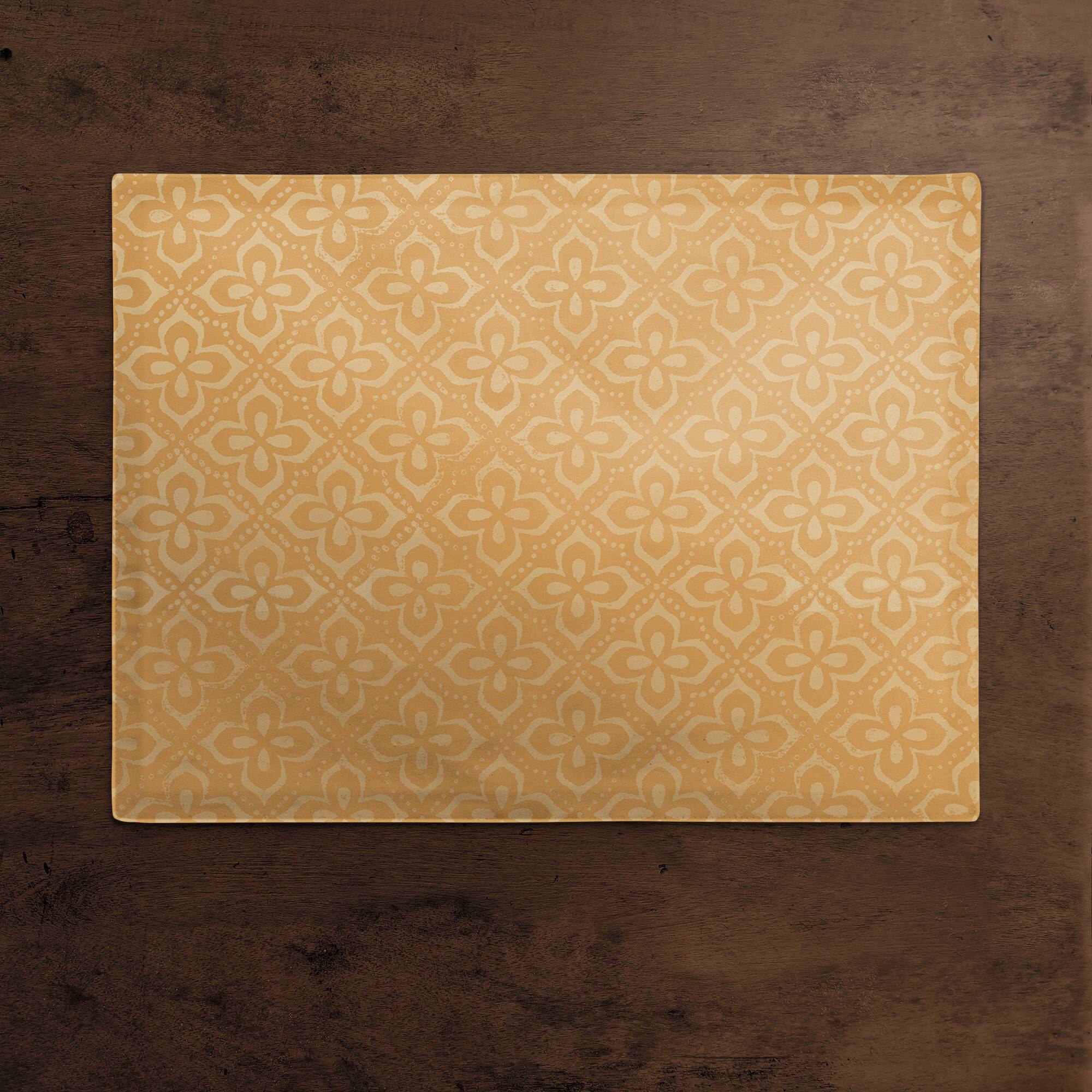 Yellow Medallion Pattern 18&#x22; x 14&#x22; Cotton Twill Placemat