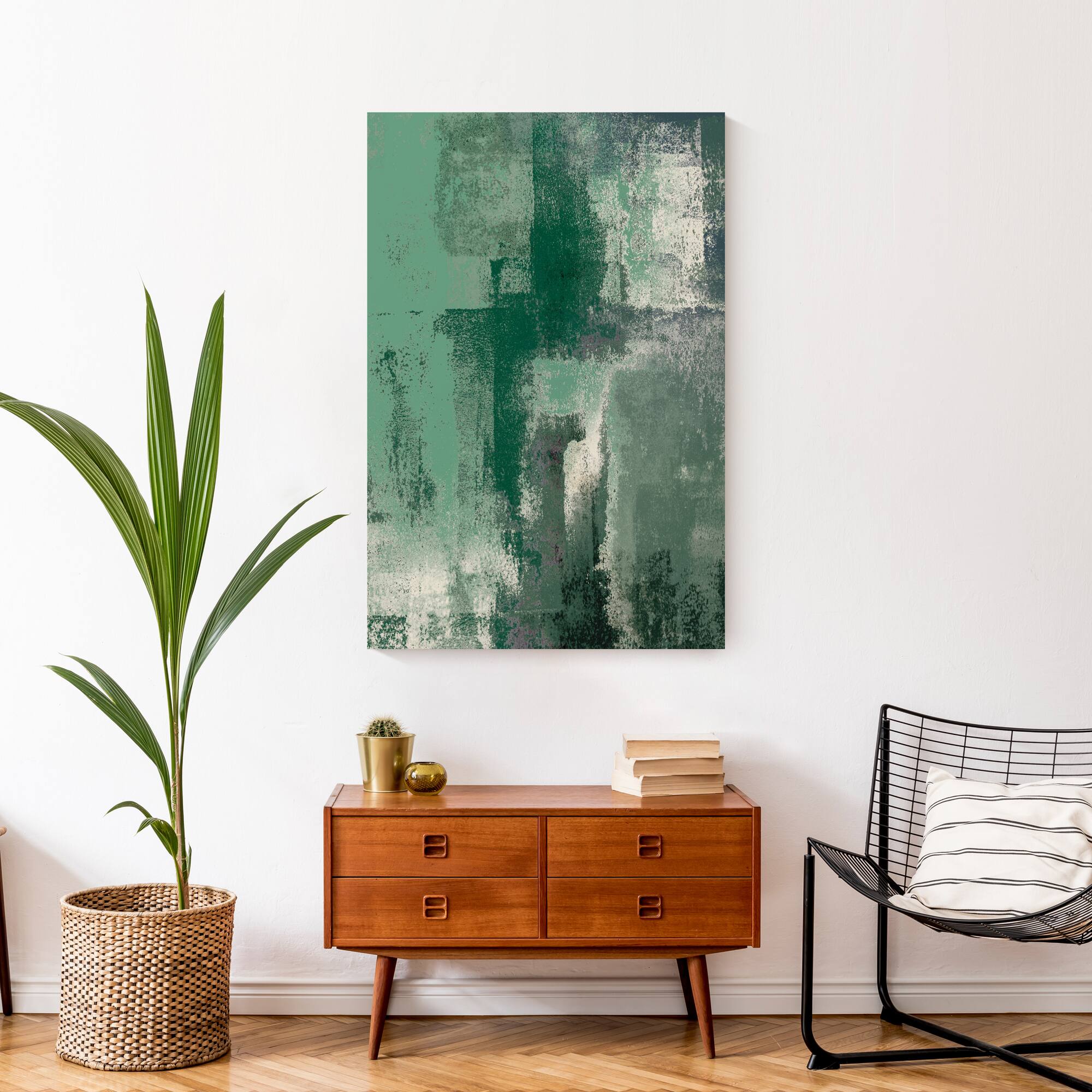 Radiant Green Abstract 24" x 36" Canvas Wall Art