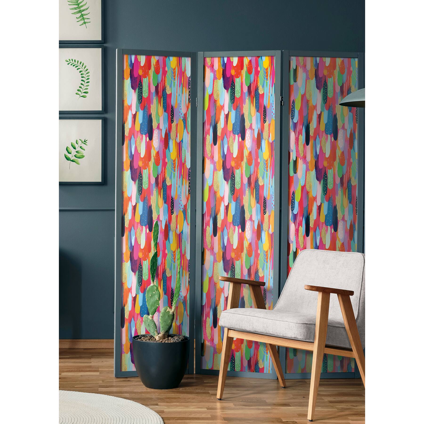 RoomMates Red Multi Brushstroke Peel & Stick Wallpaper