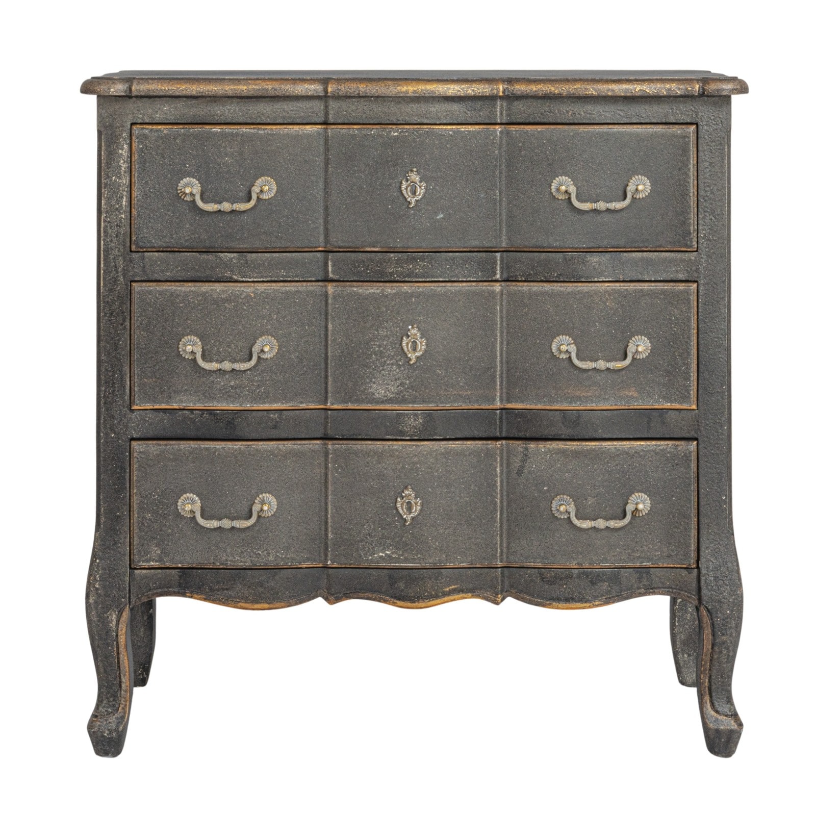 Distressed Black Wood Dresser Cabinet