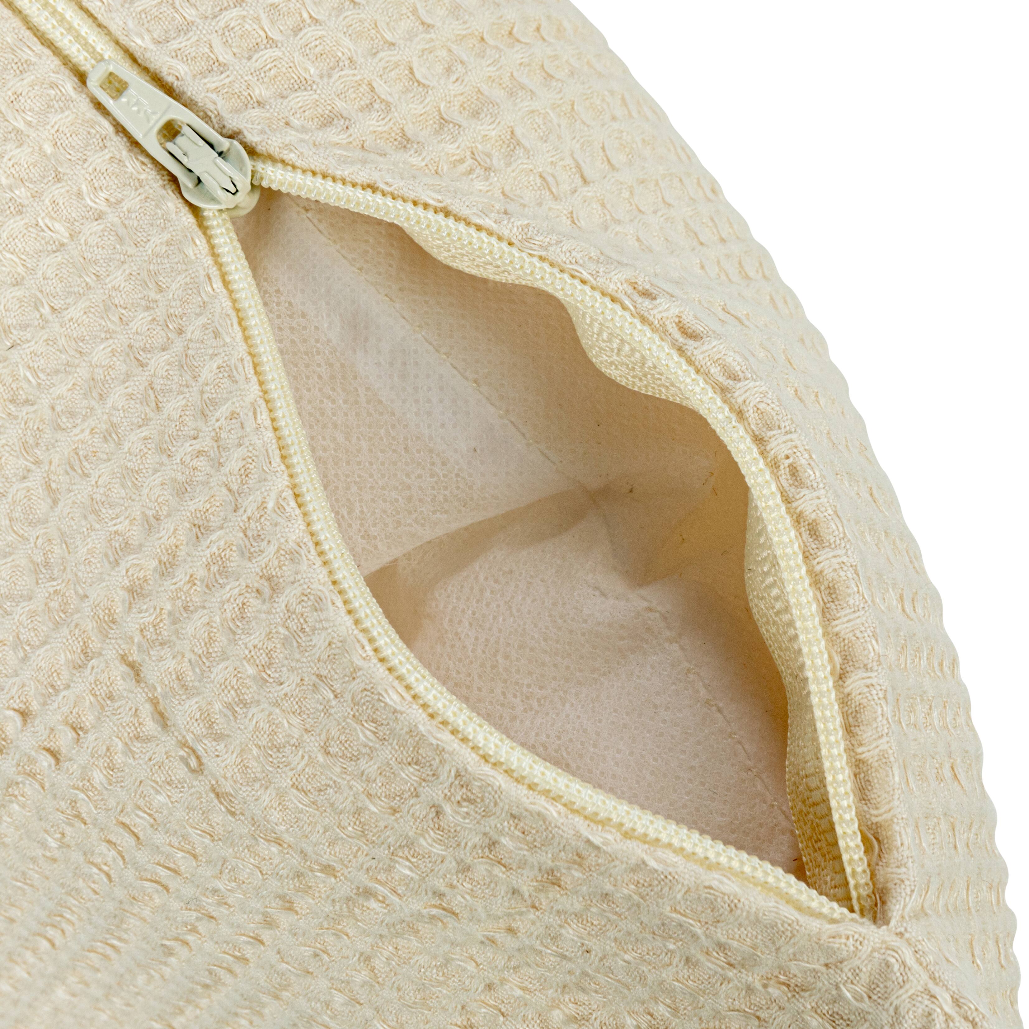 Hello Honey® Cream Woven Linen & Cotton Waffle Pillow