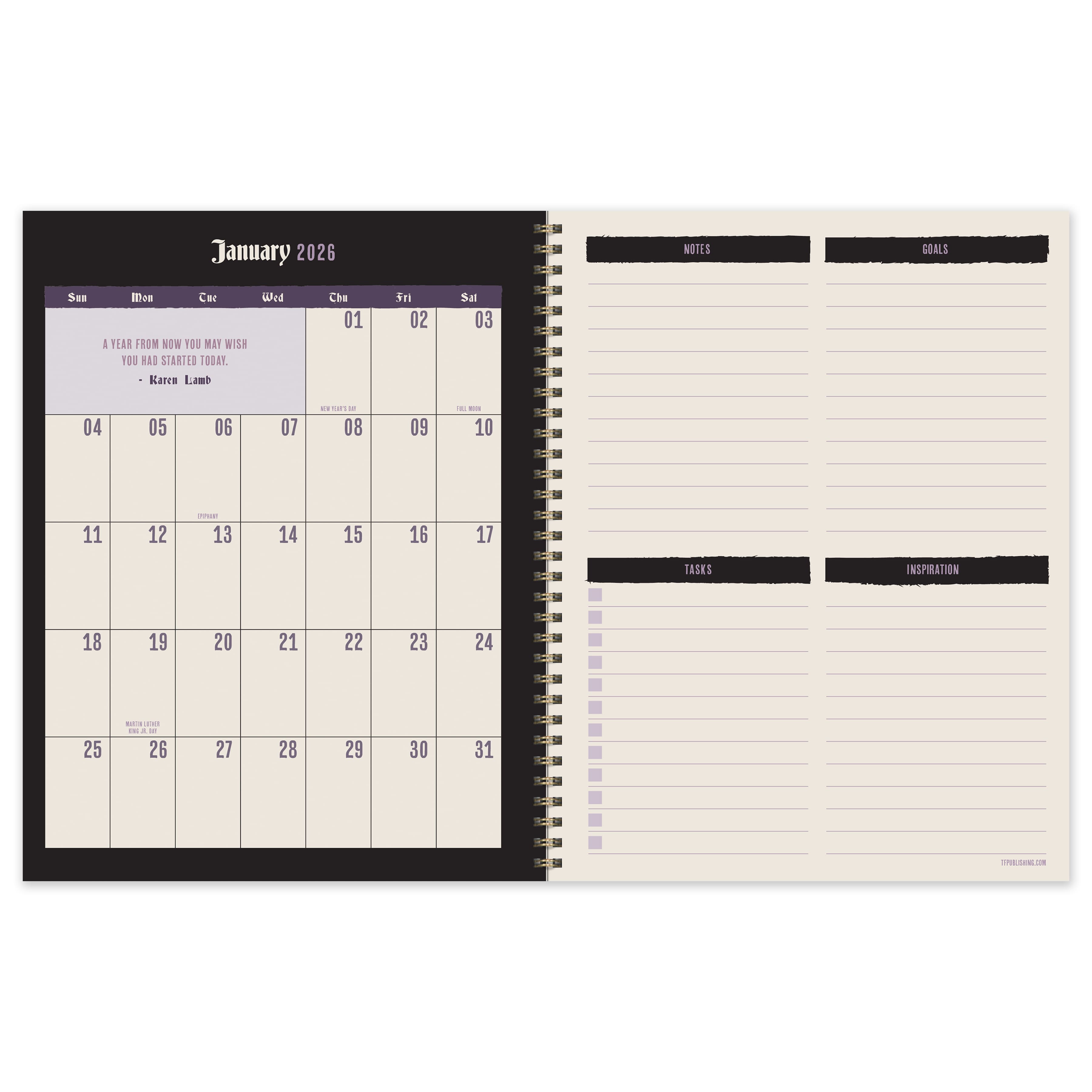2026 Red Roses Large Weekly Monthly Planner