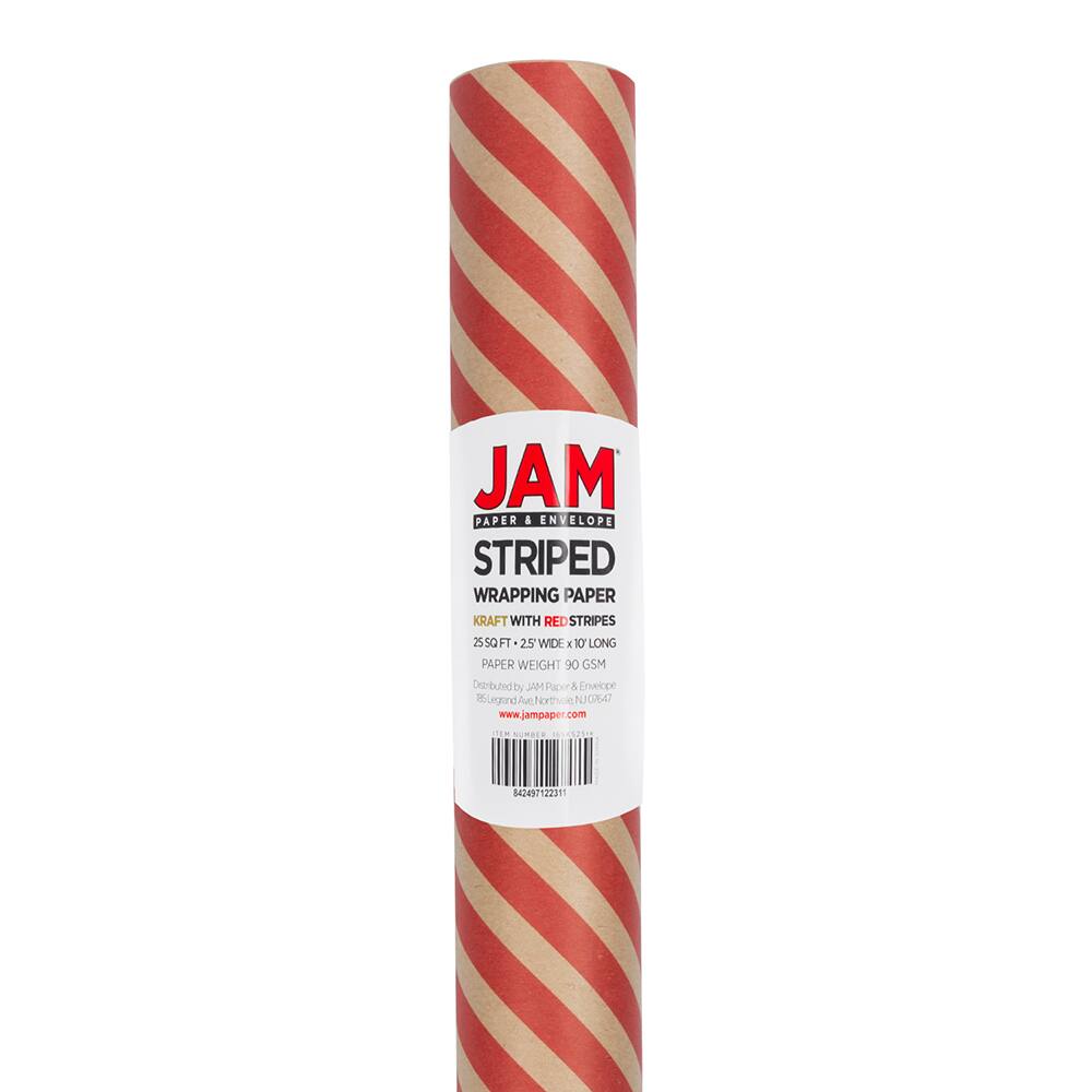 JAM Paper Striped Gift Wrap