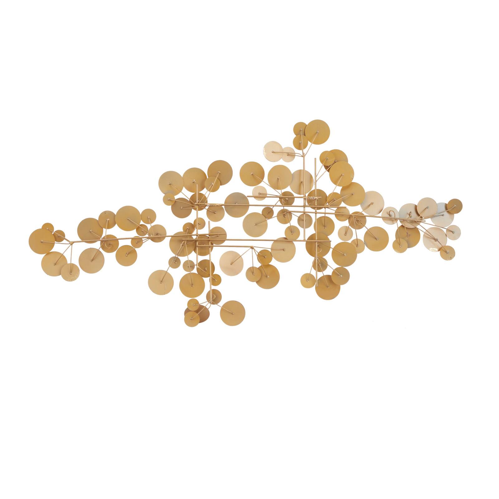 CosmoLiving by Cosmopolitan Gold Metal Contemporary Wall Decor, 31&#x22; x 61&#x22; x 2&#x22;