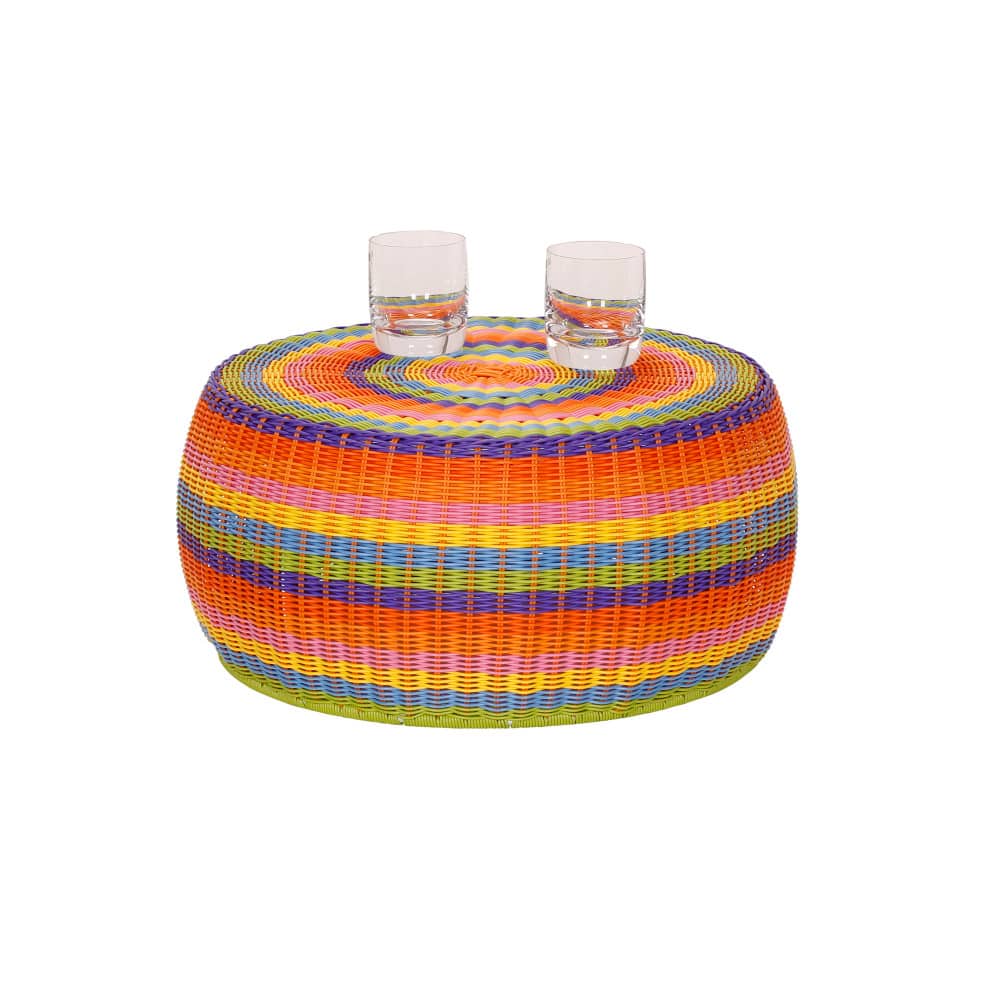 Household Essentials 9&#x22; Metal Woven Storage Ottoman