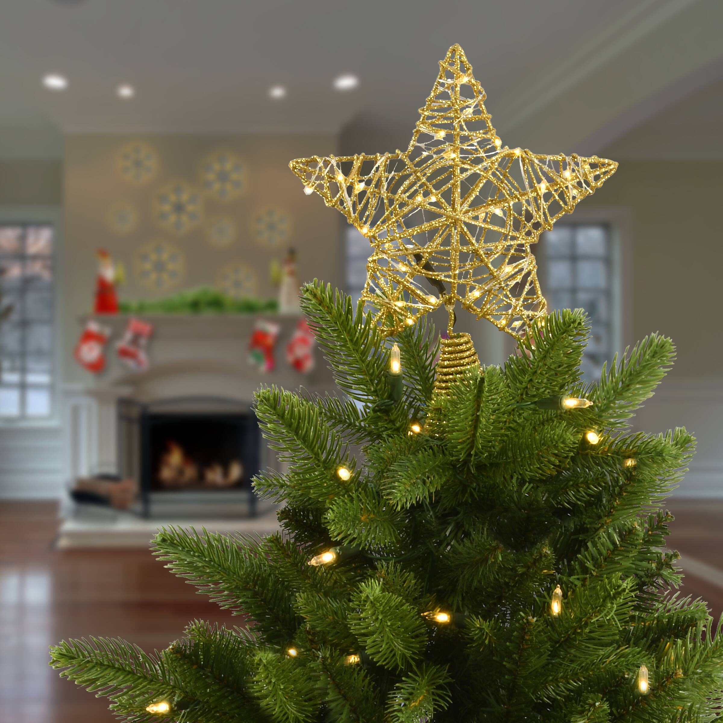 9" Gold Star Tree Top with Dual Color® Lights