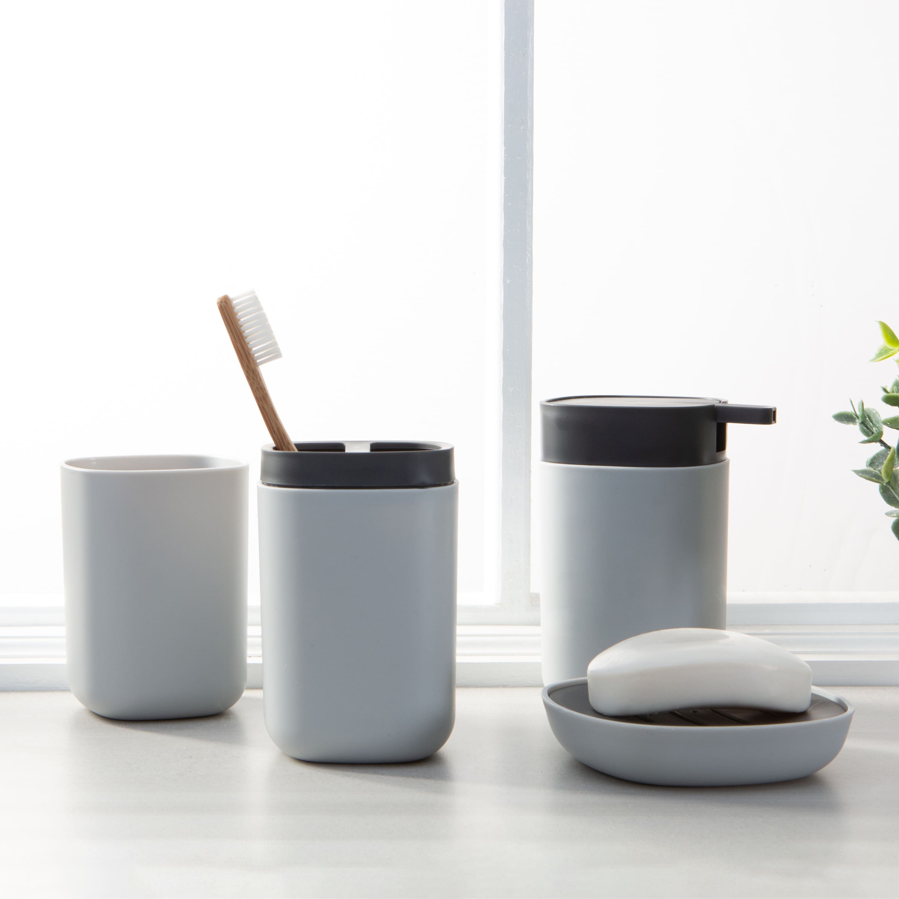 Bath Bliss White & Gray Contemporary Bathroom Set