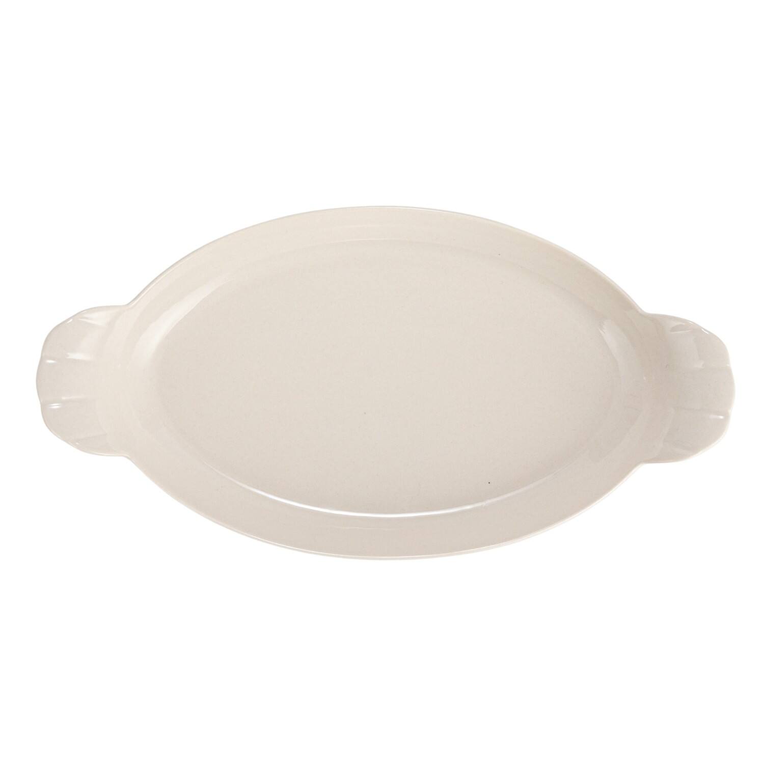 Hello Honey&#xAE; 10&#x22; White Stoneware Trays with Handles, 4ct.
