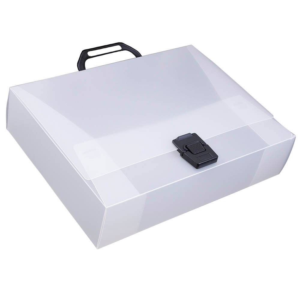 JAM Paper Clear 12.75" x 9.5" Plastic Portfolio Briefcase