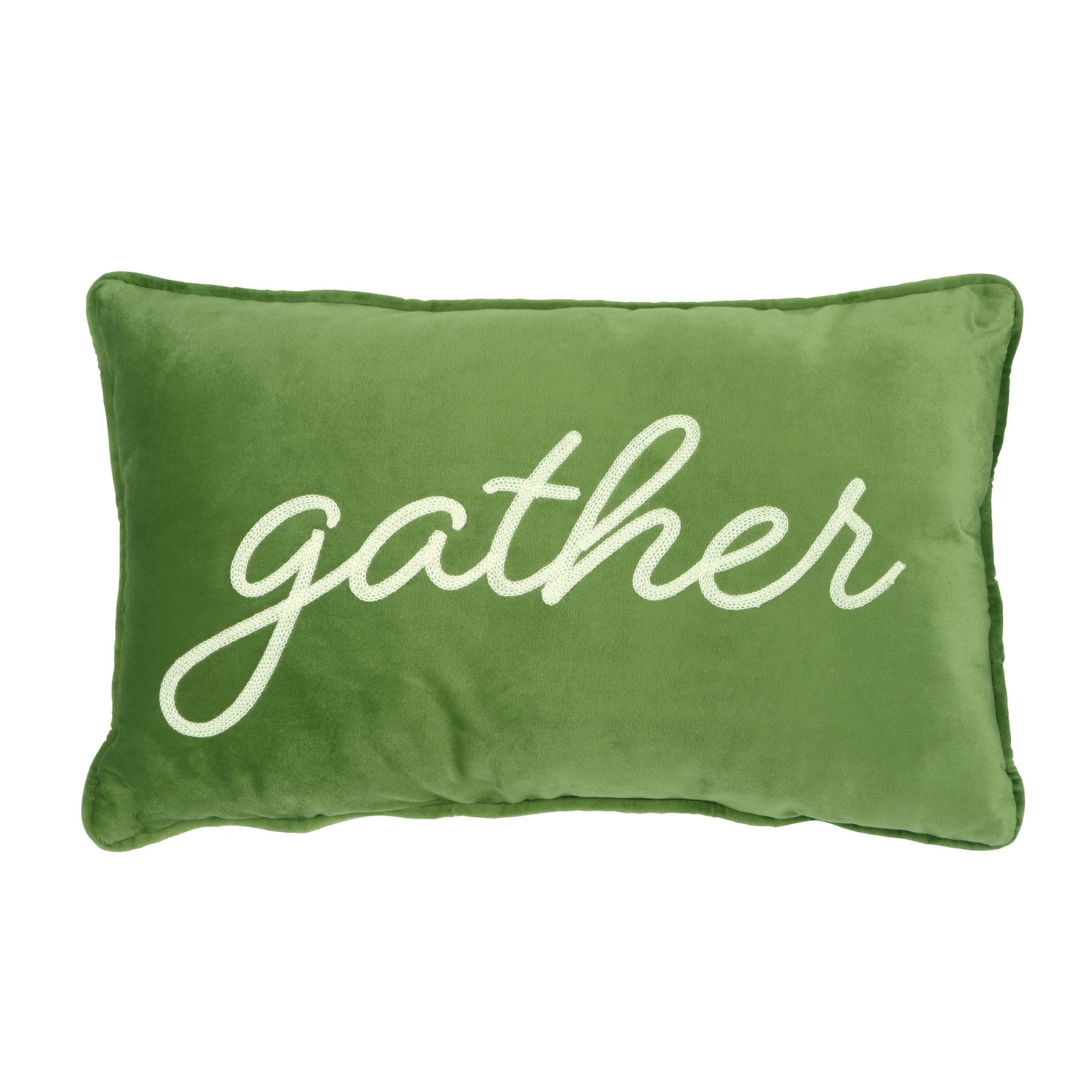 12&#x22; x 20&#x22; Gather Green Velvet Pillow by Ashland&#xAE;