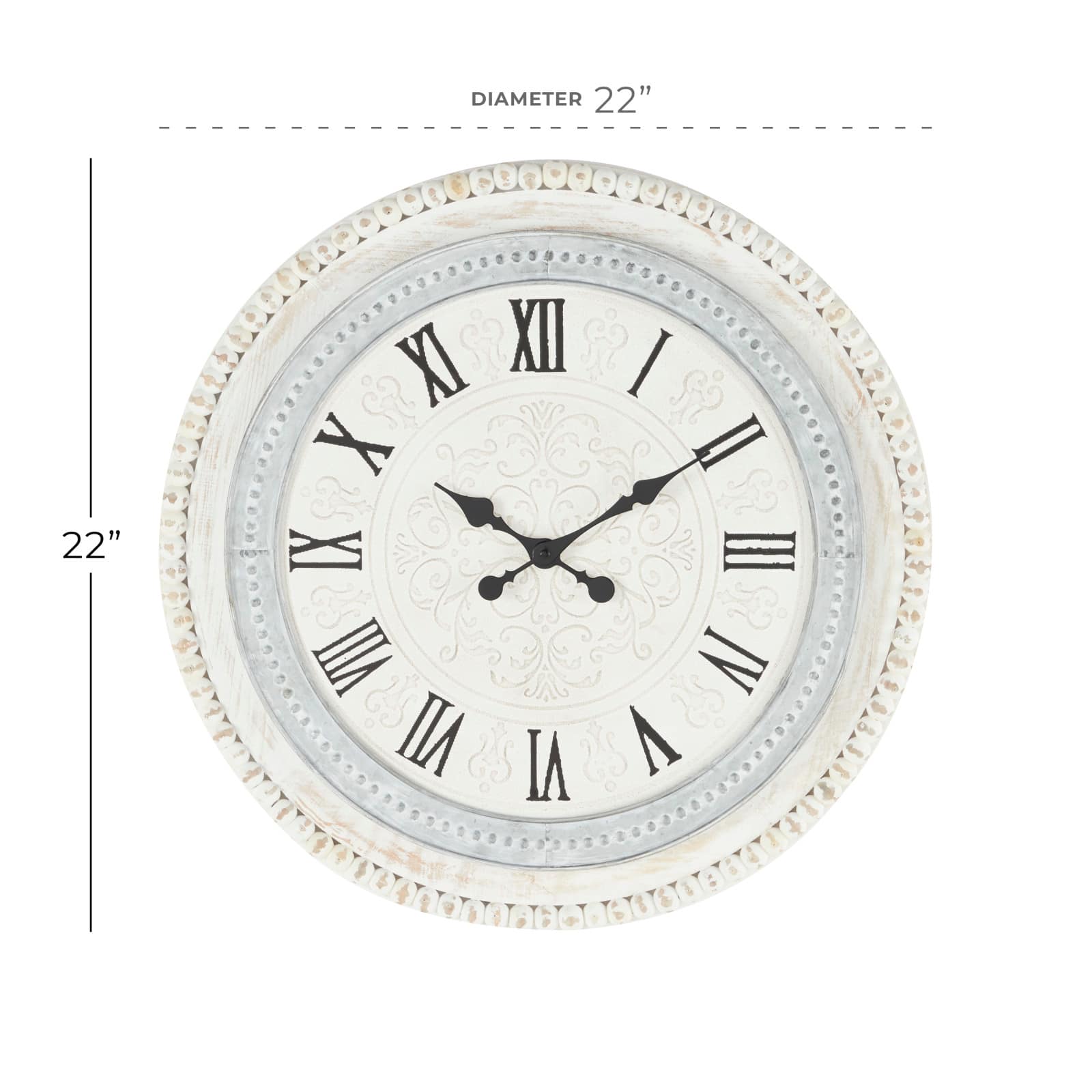 White Farmhouse Wood Wall Clock