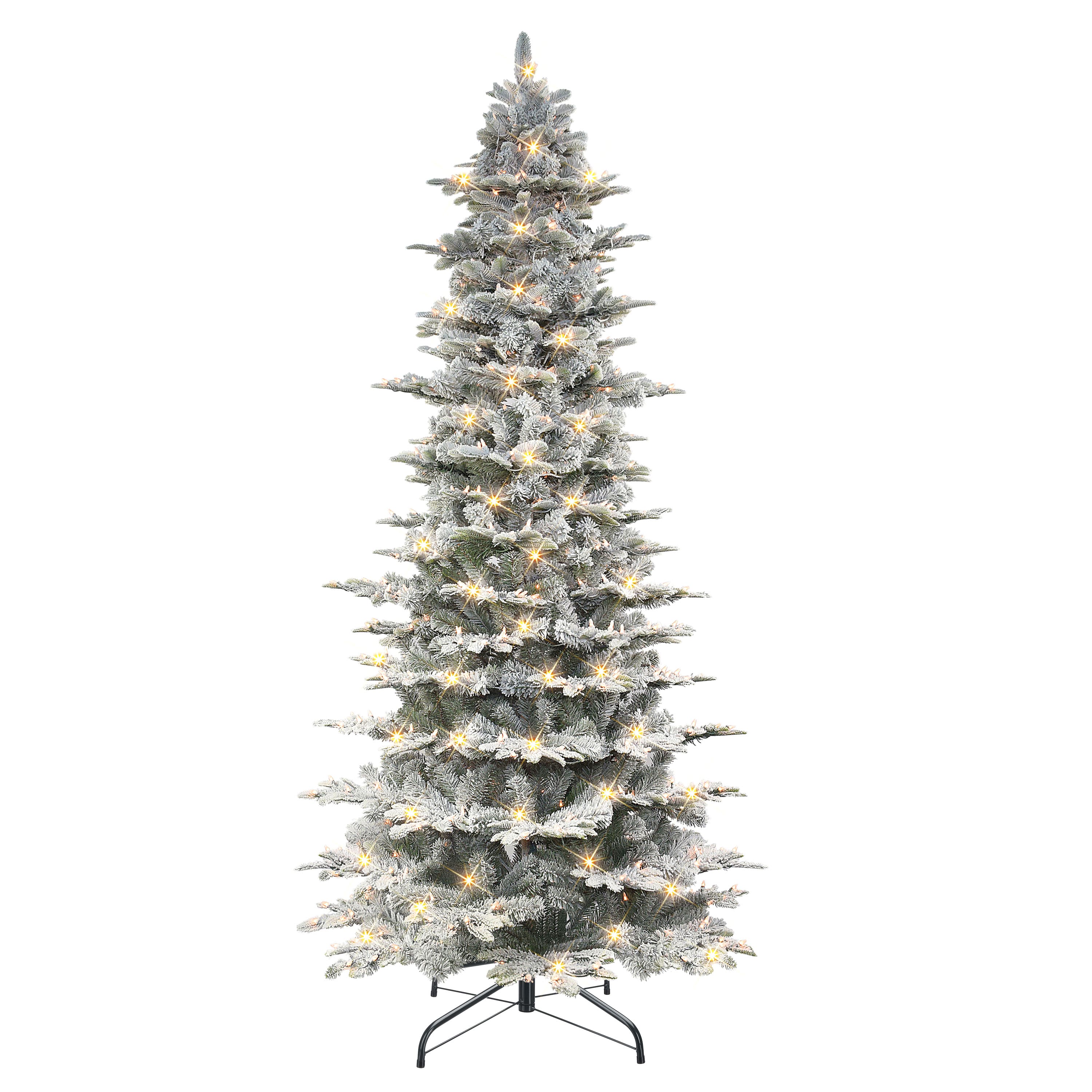 9ft. Pre-Lit Flocked Aspen Fir Artificial Christmas Tree, Clear Lights