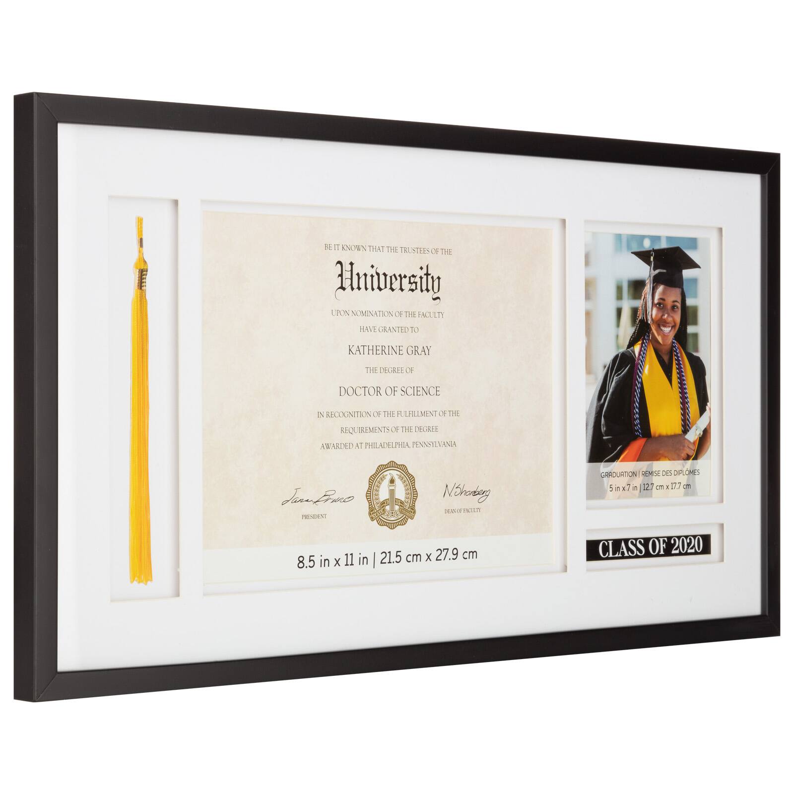 3 Opening Black Class of 2020 Tassel Document Frame, Graduation by