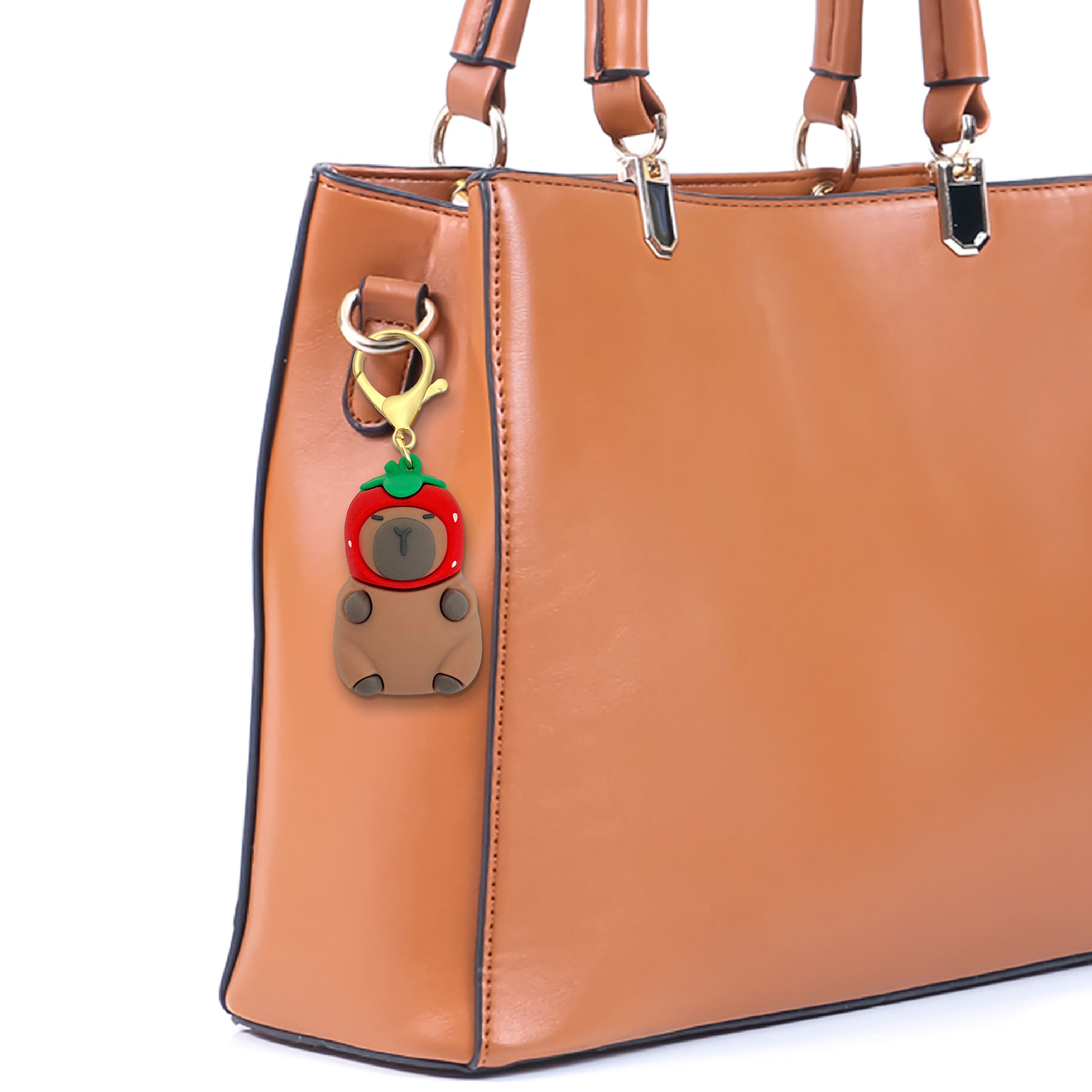 Blue Moon Studio™ Capybara in Strawberry Hat Bag Charm