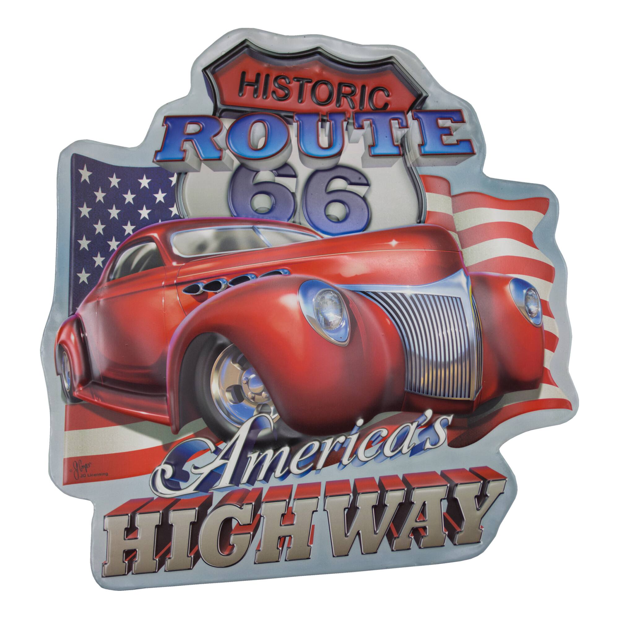 Historic Route 66 America's Highway Embossed Metal Sign