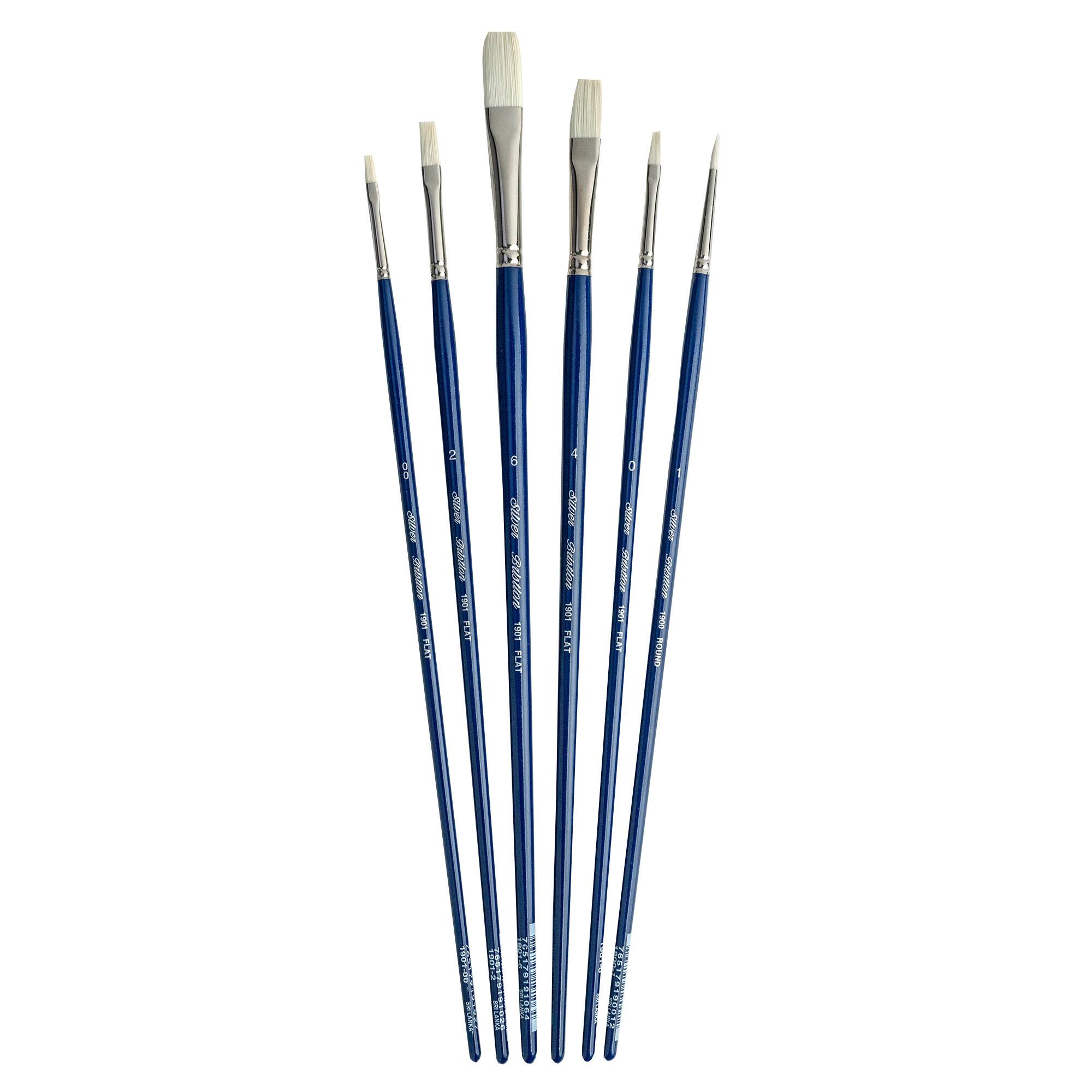 Silver Brush Limited Bristlon Flat Brushes, Set of 6