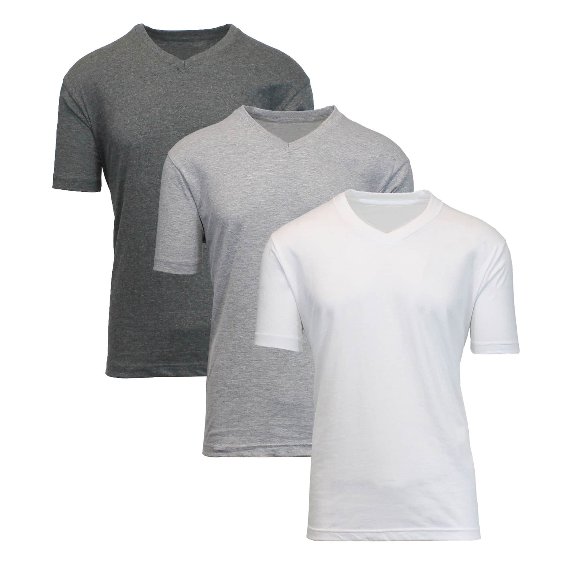 Galaxy by Harvic Men's Short Sleeve V-Neck T-Shirt 3 Pack