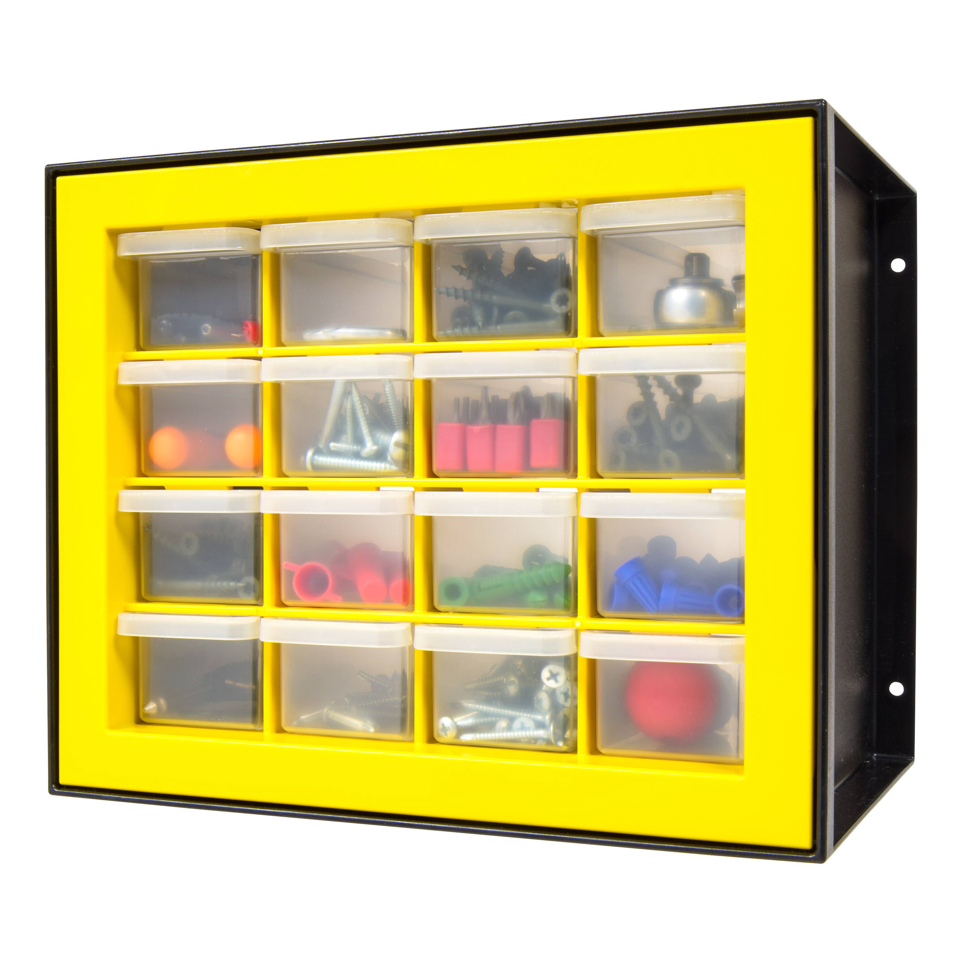 IRIS Black and Yellow 16-Drawer Parts Cabinet