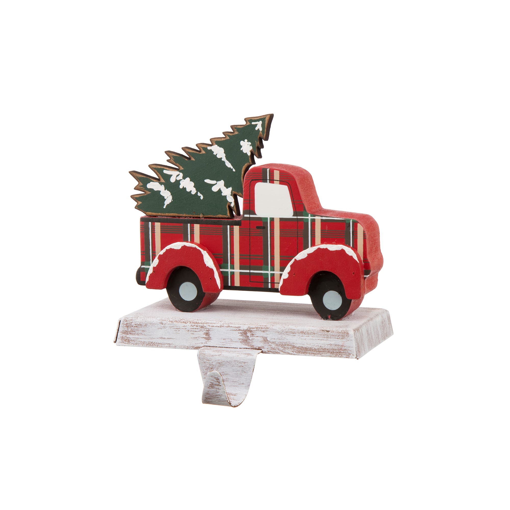 Glitzhome&#xAE; 6&#x22; Red Truck &#x26; Tree Stocking Holder