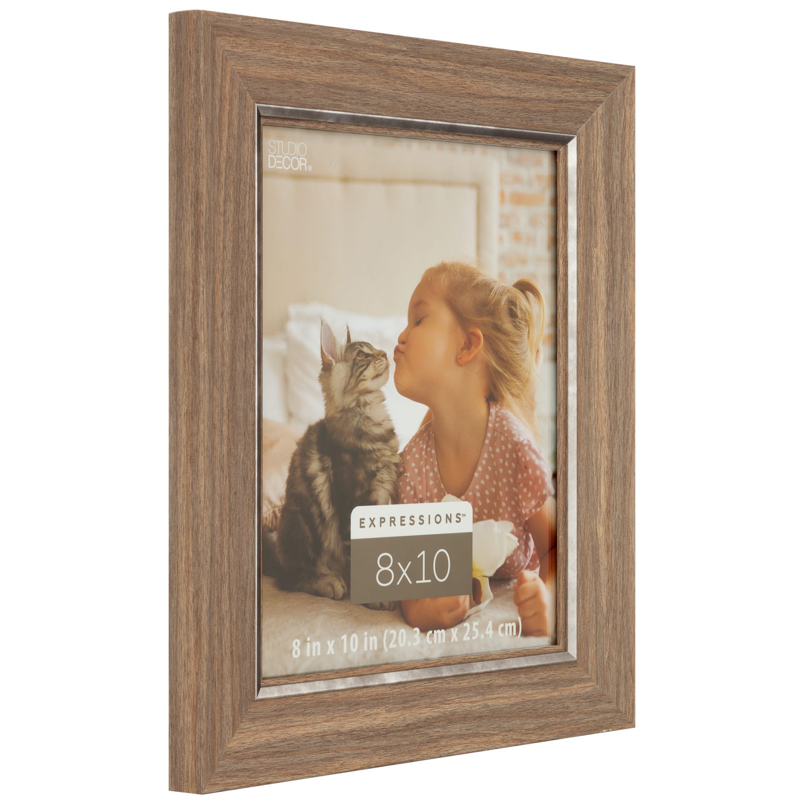 Faux Wood with Silver Inner 8&#x22; x 10&#x22; Frame, Expressions&#x2122; by Studio D&#xE9;cor&#xAE;