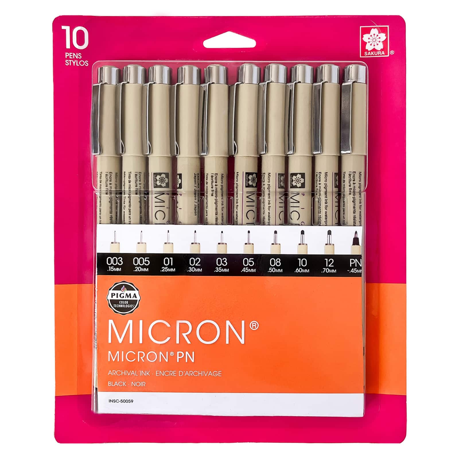 Pigma® Micron™ Fine Line 10 Pen Set