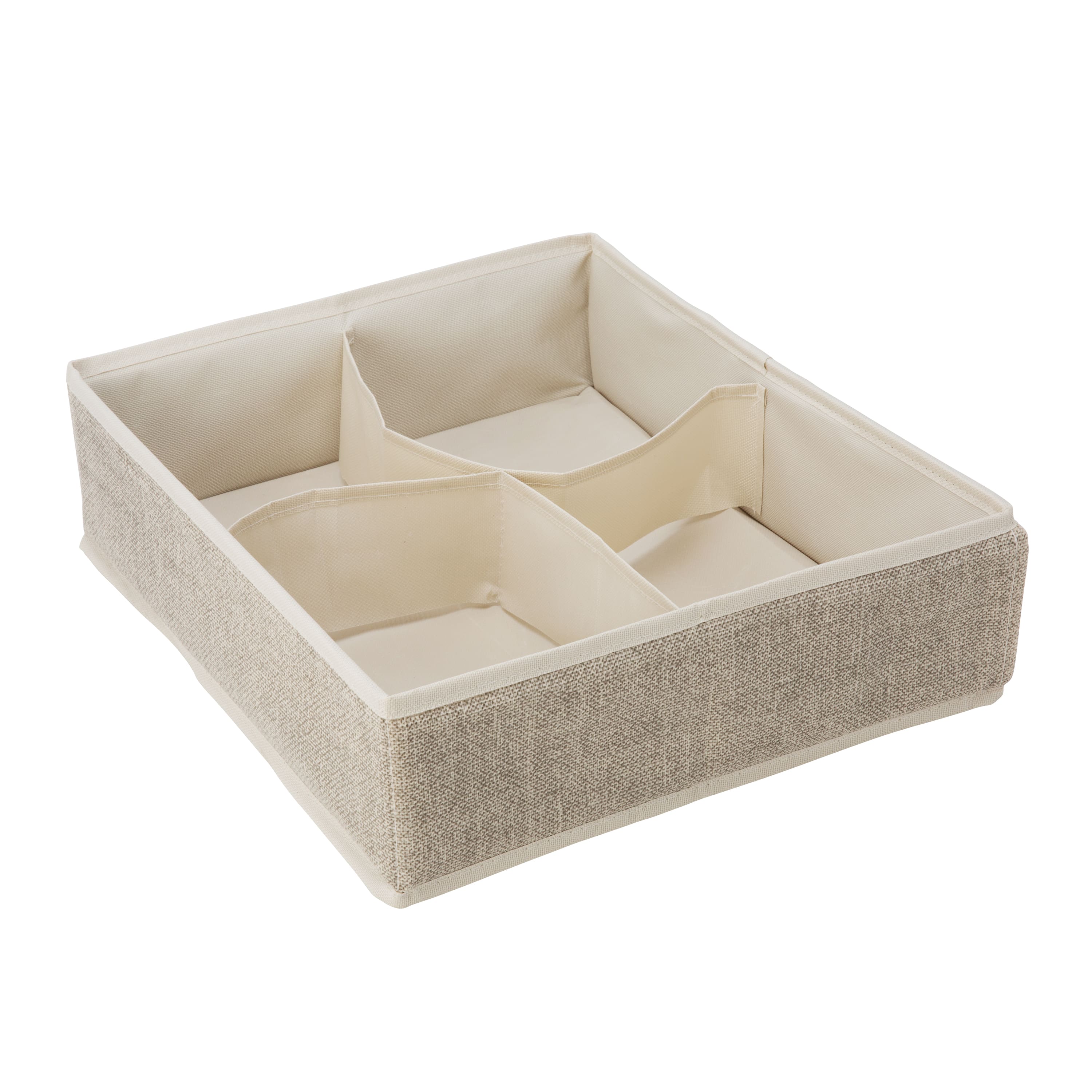 Simplify Cream 4-Compartment Drawer Organizer
